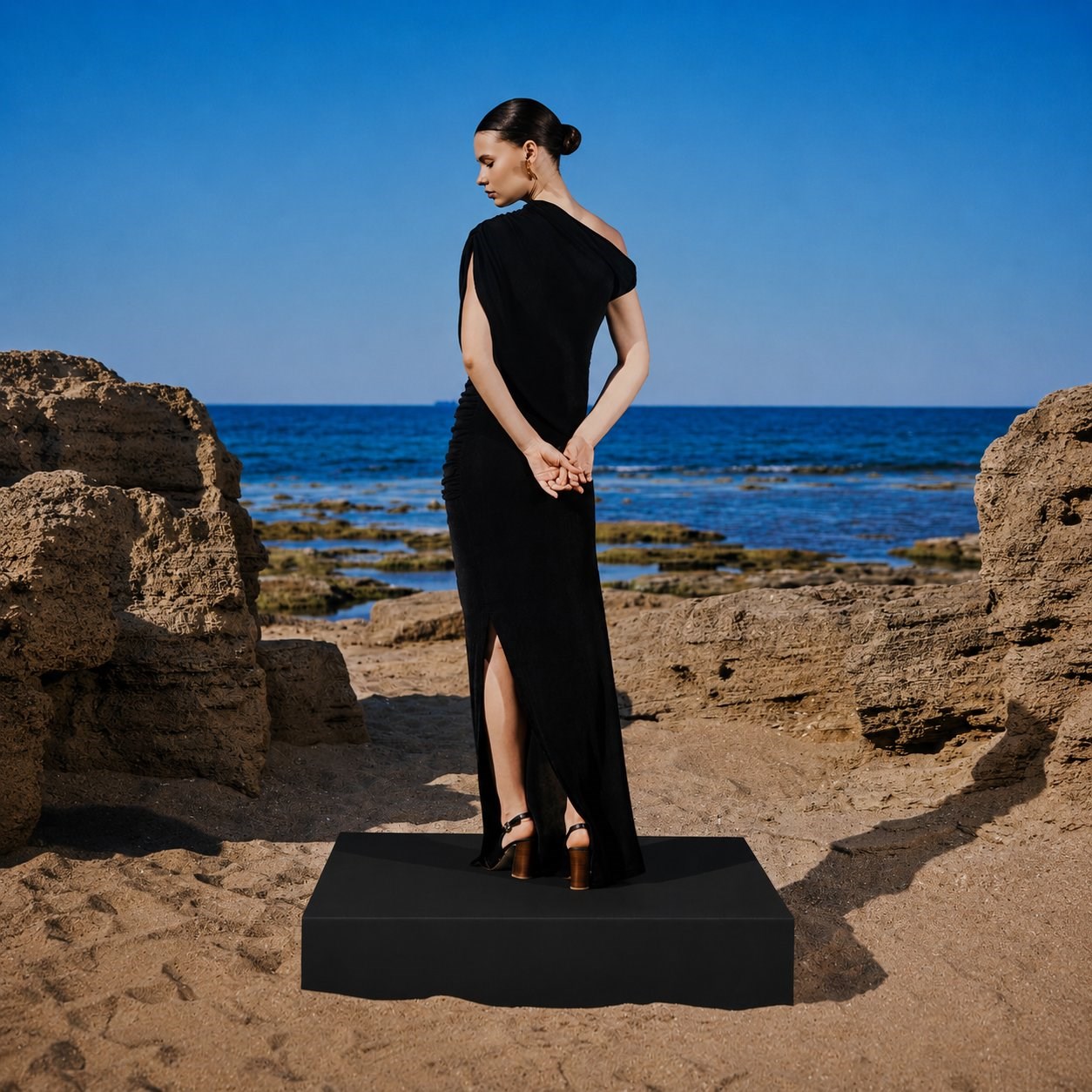 Ylva Cut-out Detailed & Ruched Maxi Dress