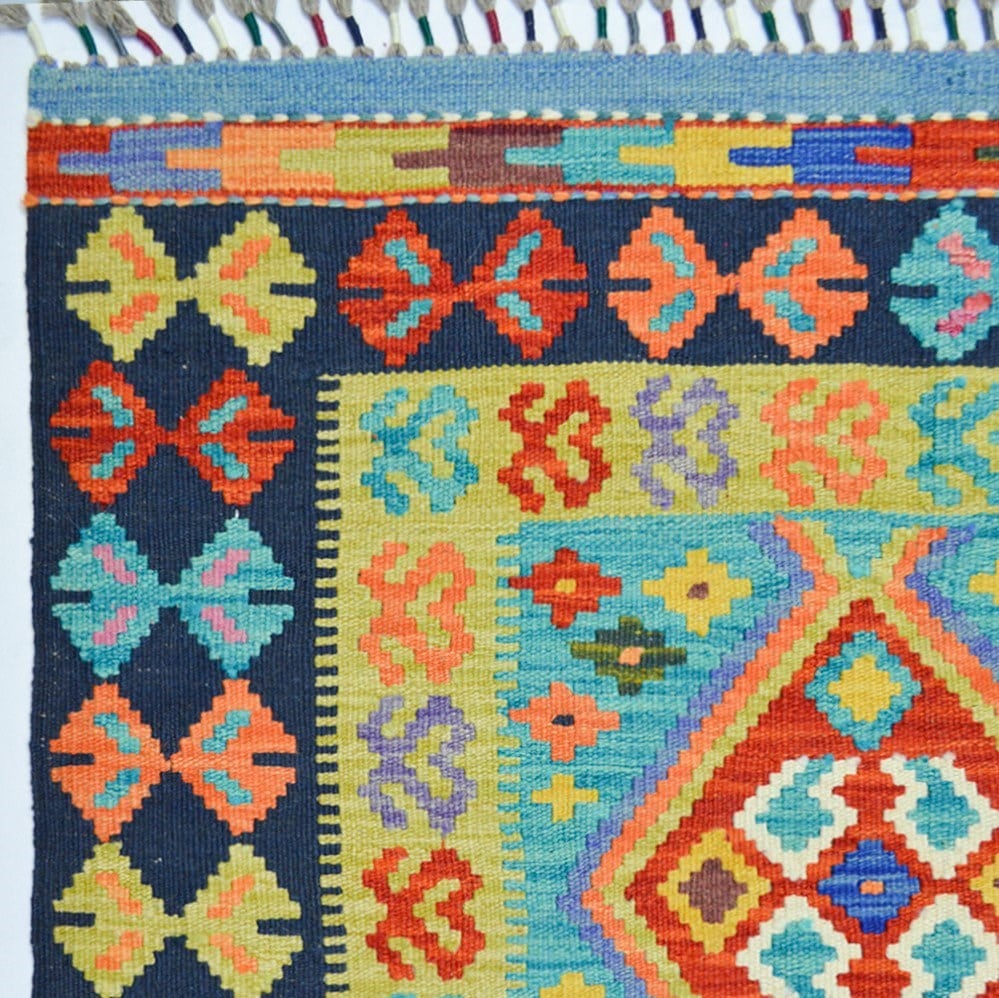 Yünden El Dokuma Afgan Kilim 100x150 cm