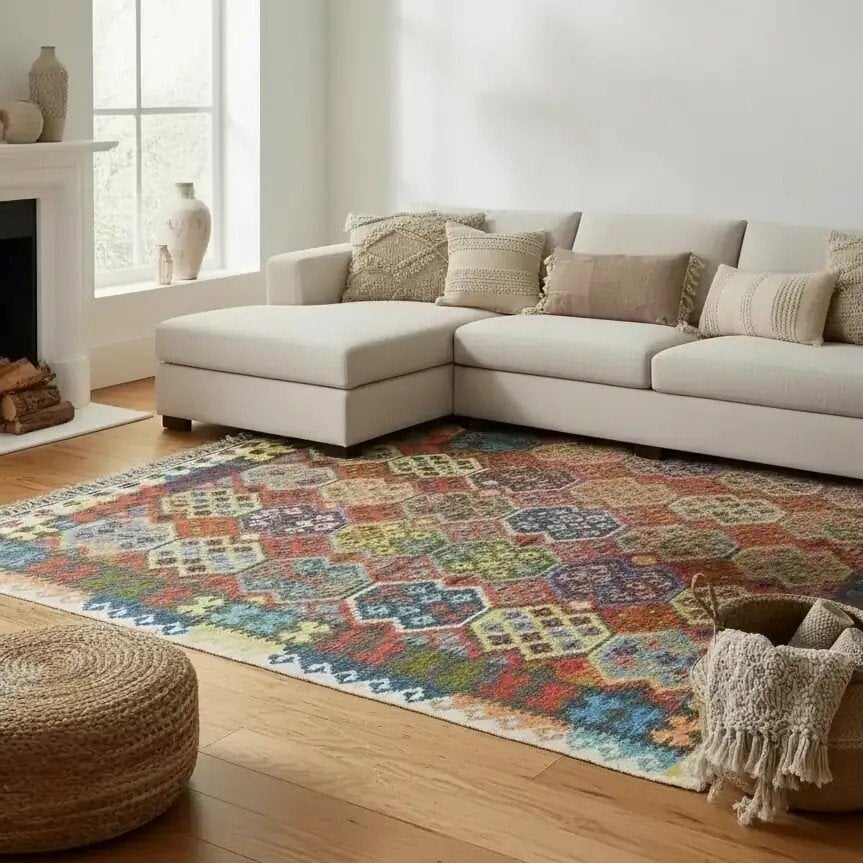 Yünden El Dokuma Afgan Kilim 150x200 cm