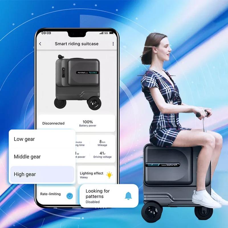 AirWheel SE3T Elektrikli Binilebilir Scooter Valiz - Siyah