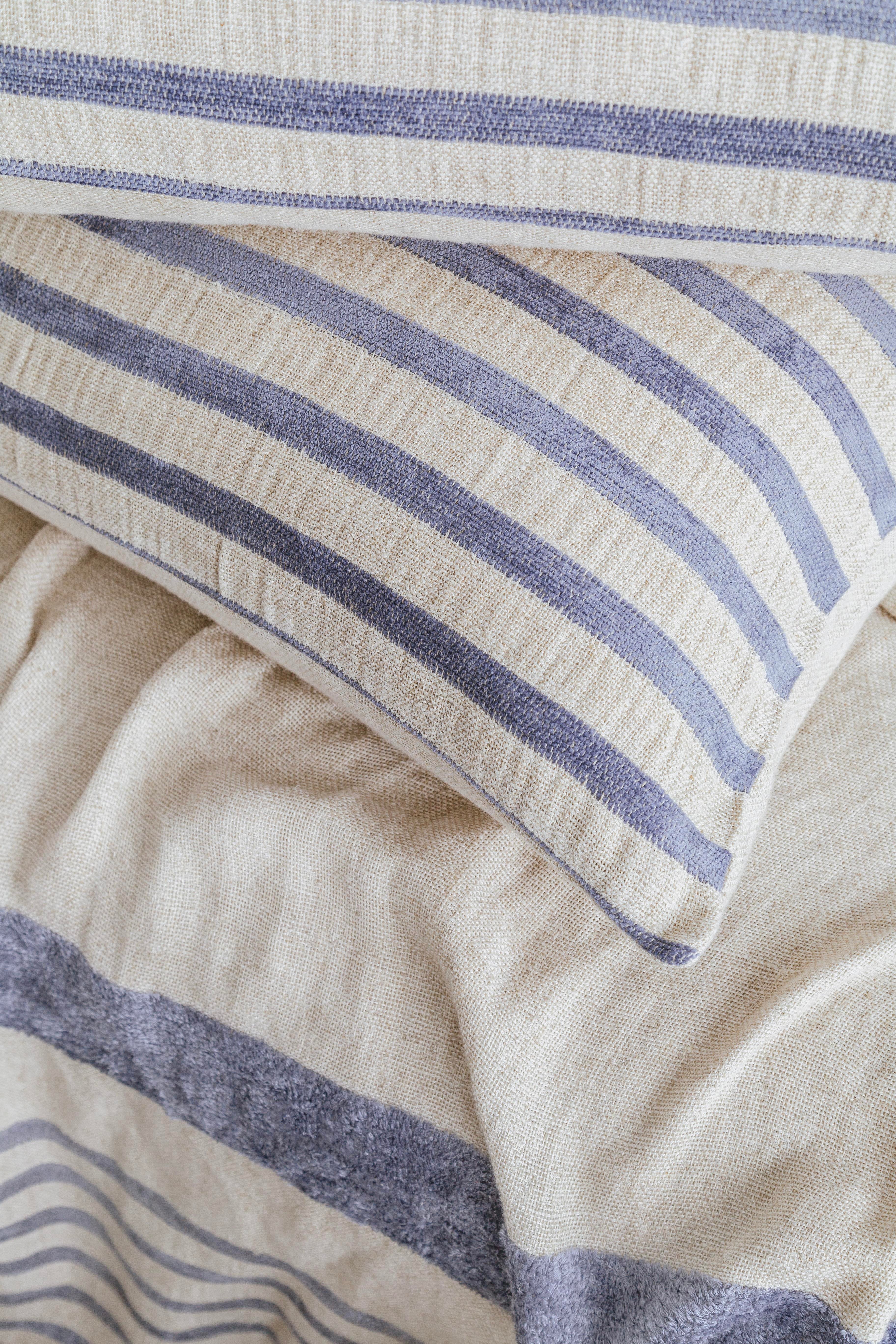 ÇİFT KİŞİLİK KETEN YATAK ÖRTÜSÜ SETİ BRULEE DENIM - YATAK ORTUSU