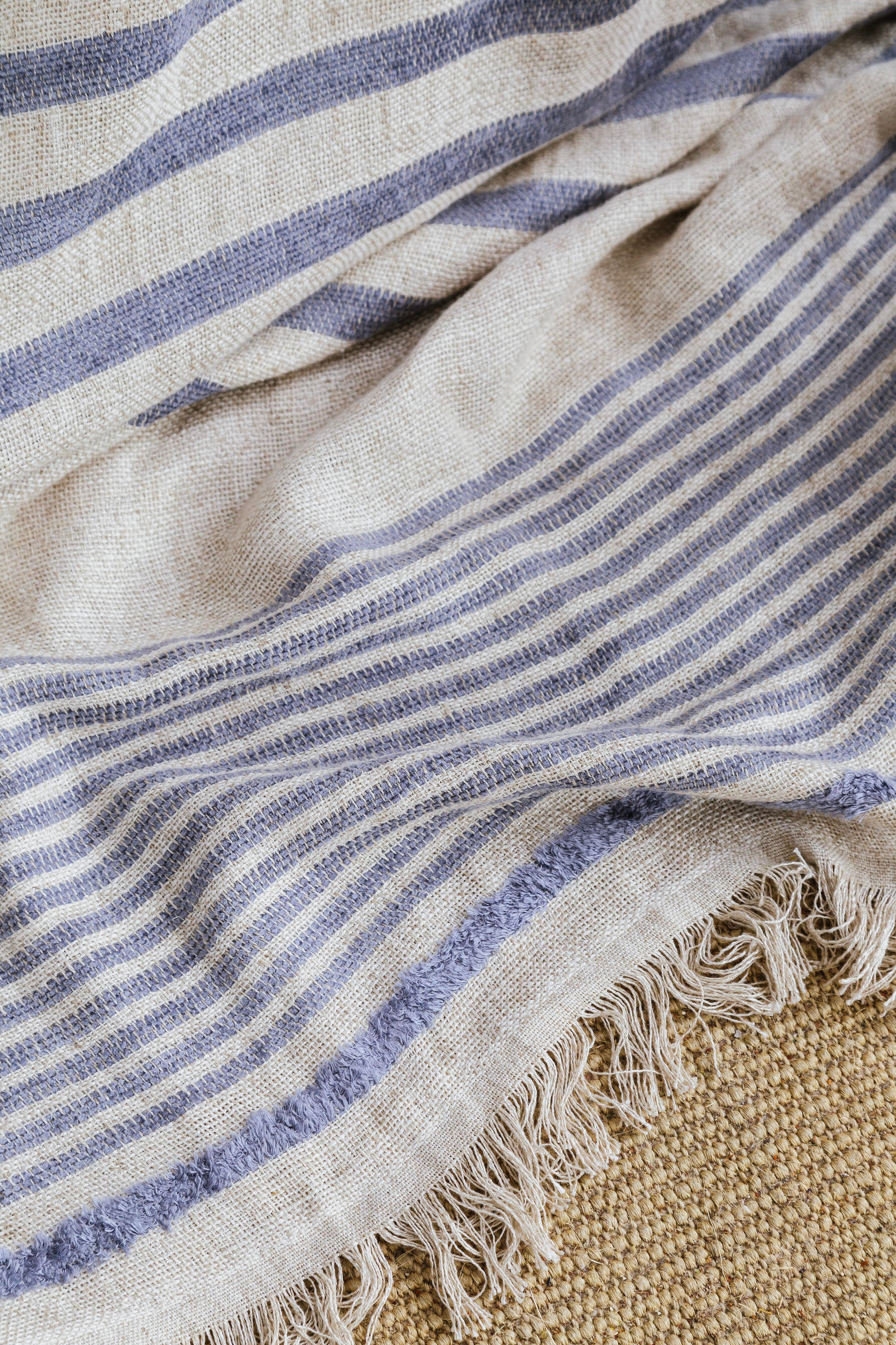 ÇİFT KİŞİLİK KETEN YATAK ÖRTÜSÜ SETİ BRULEE DENIM - YATAK ORTUSU