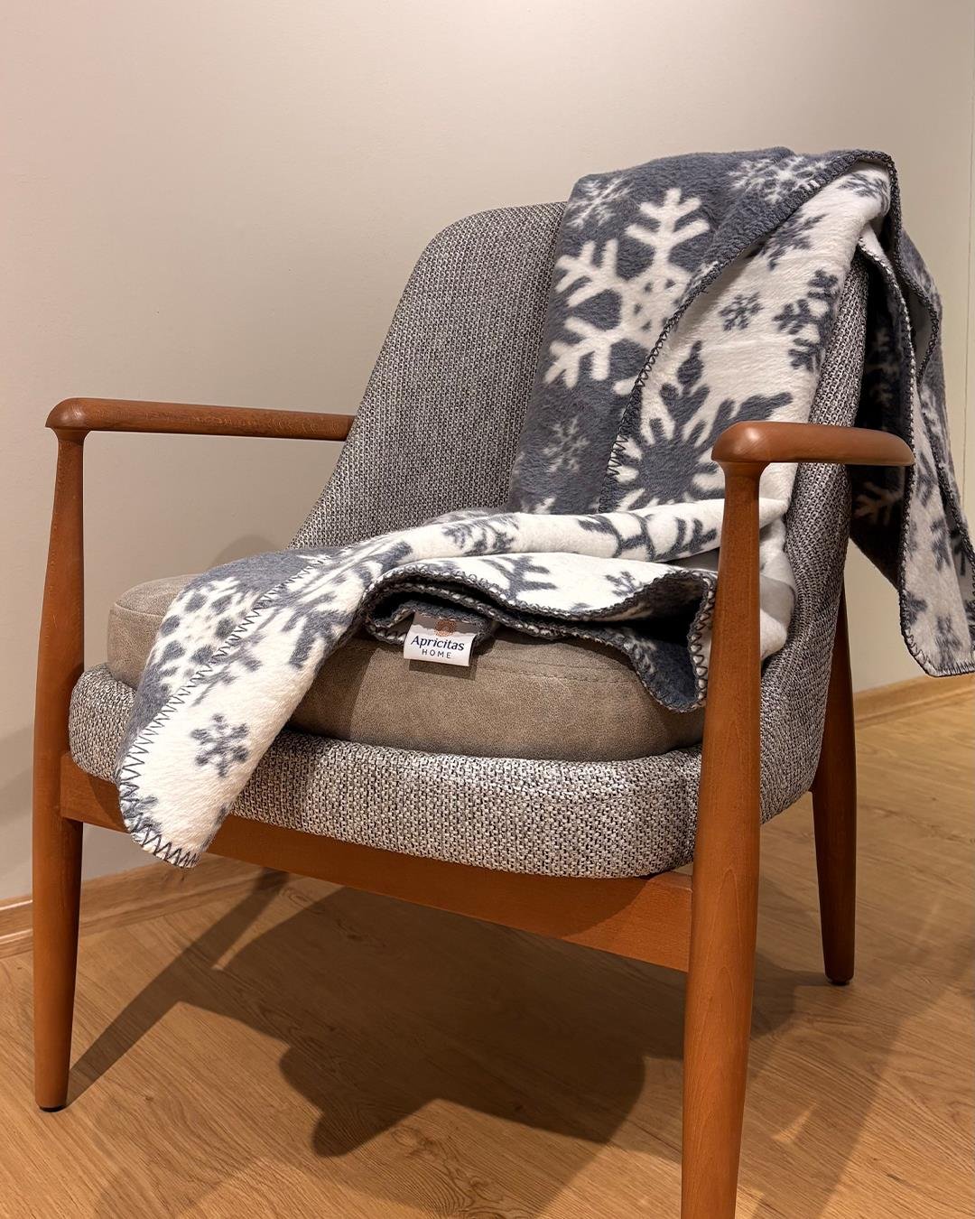 Kar Taneleri Gri Battaniye (150x200 cm)