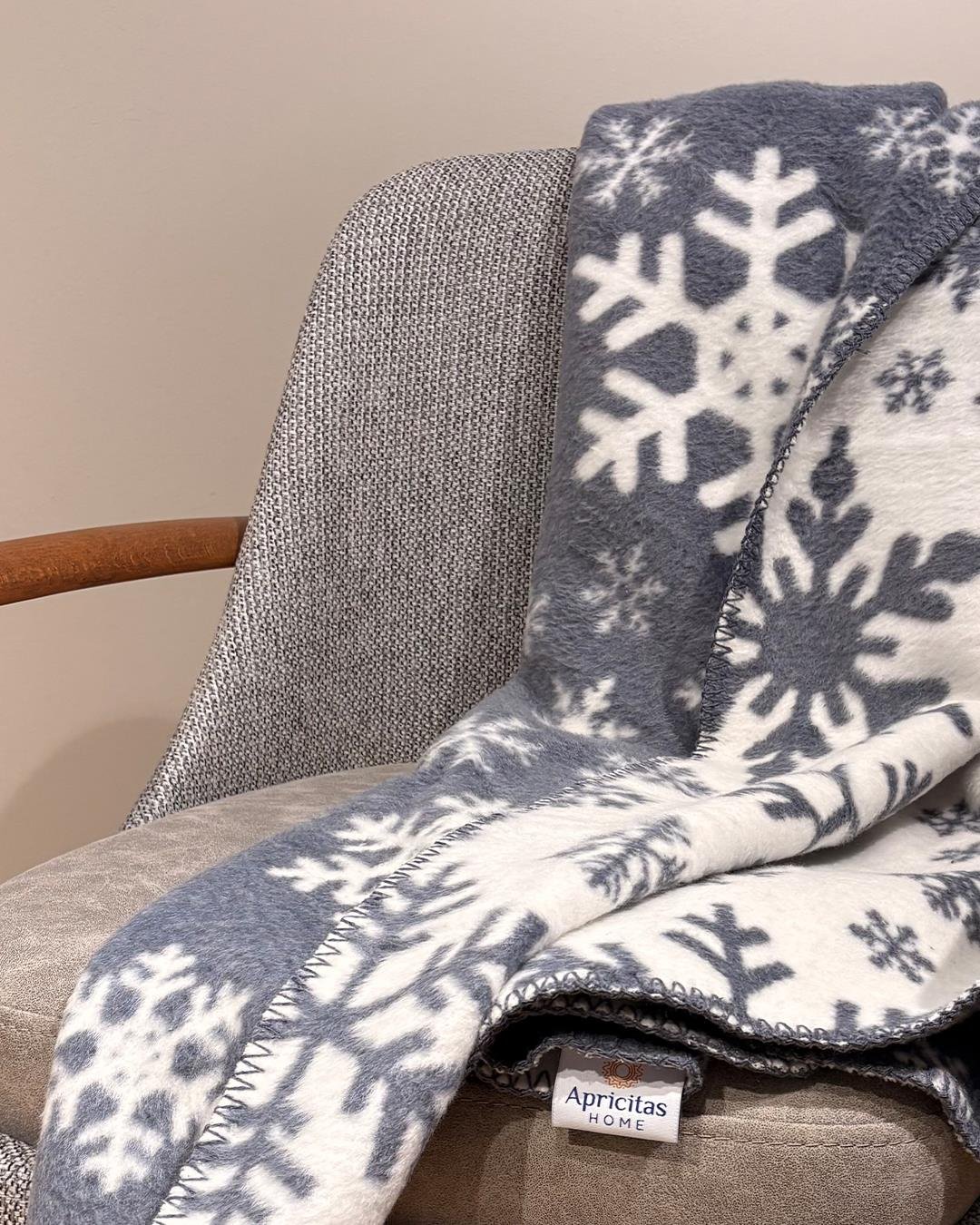 Kar Taneleri Gri Battaniye (130x170 cm)