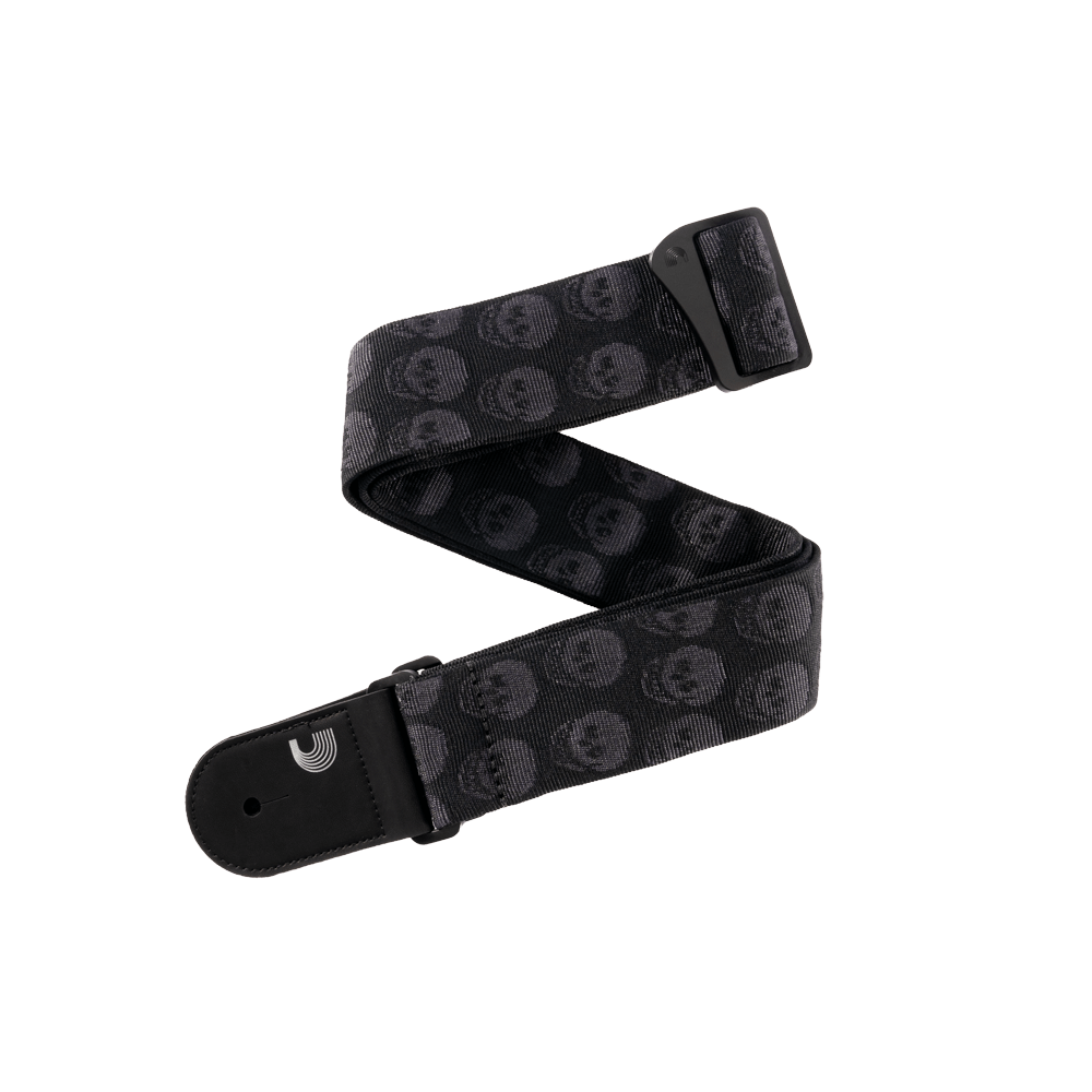 GİTAR ASKISI 50MM DOKUMA SKULLS BLACK TUBULAR