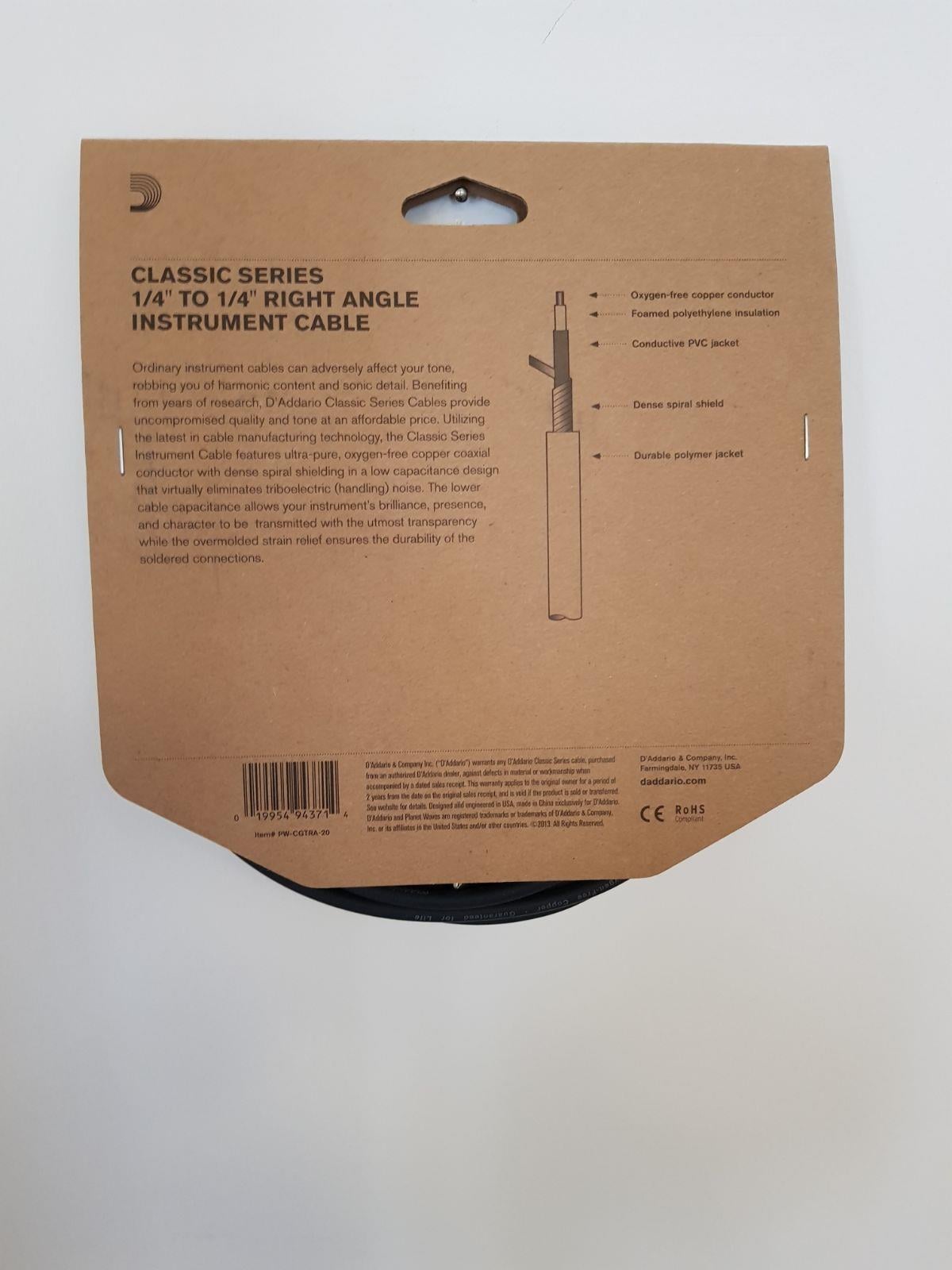G?TAR KABLO 20 ?NCH CABLE R?GHT ANGLE