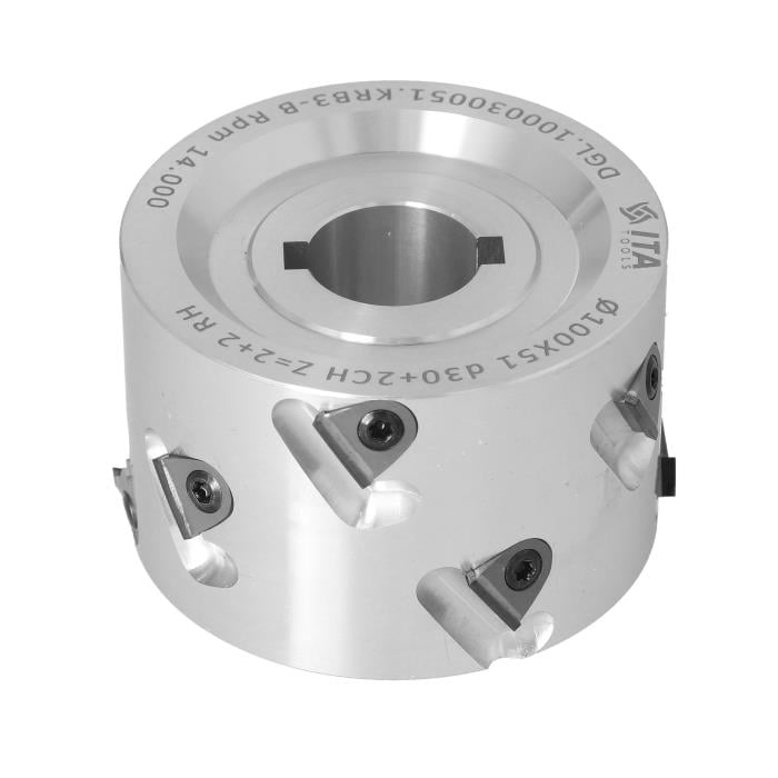 100X51X30 Z=2+2 RH DEĞİŞEBİLİR JİLETLİ DİA ÖN FREZE ALÜMİNYUM