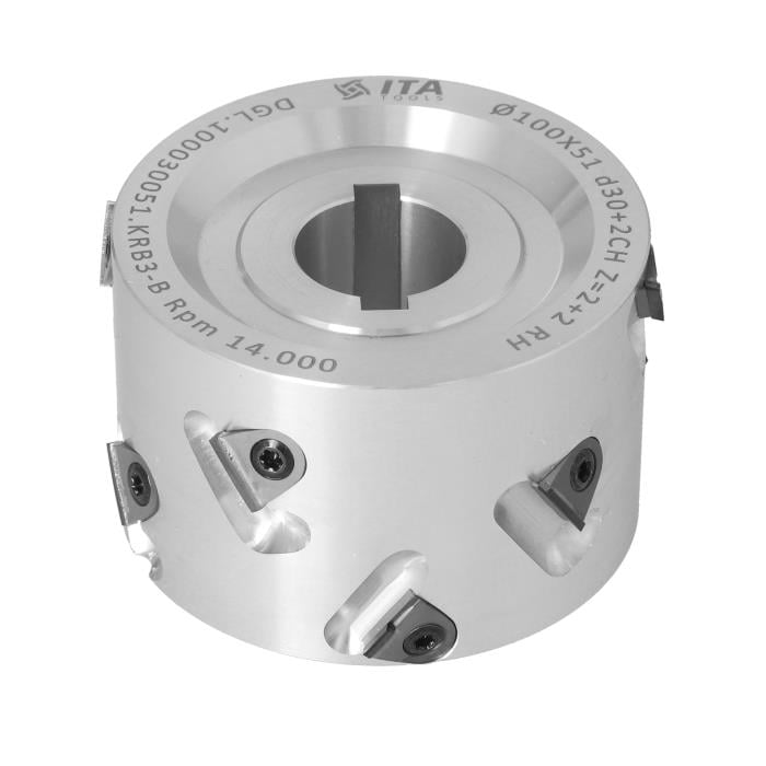 100X51X30 Z=2+2 RH DEĞİŞEBİLİR JİLETLİ DİA ÖN FREZE ALÜMİNYUM