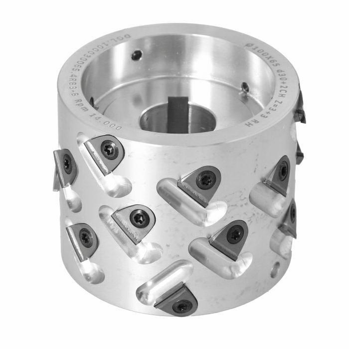 100X65X30 Z=3+3 RH 45°DİA DEĞİŞEBİLİR JİLETLİ ALÜMİNYUM ÖN FREZE