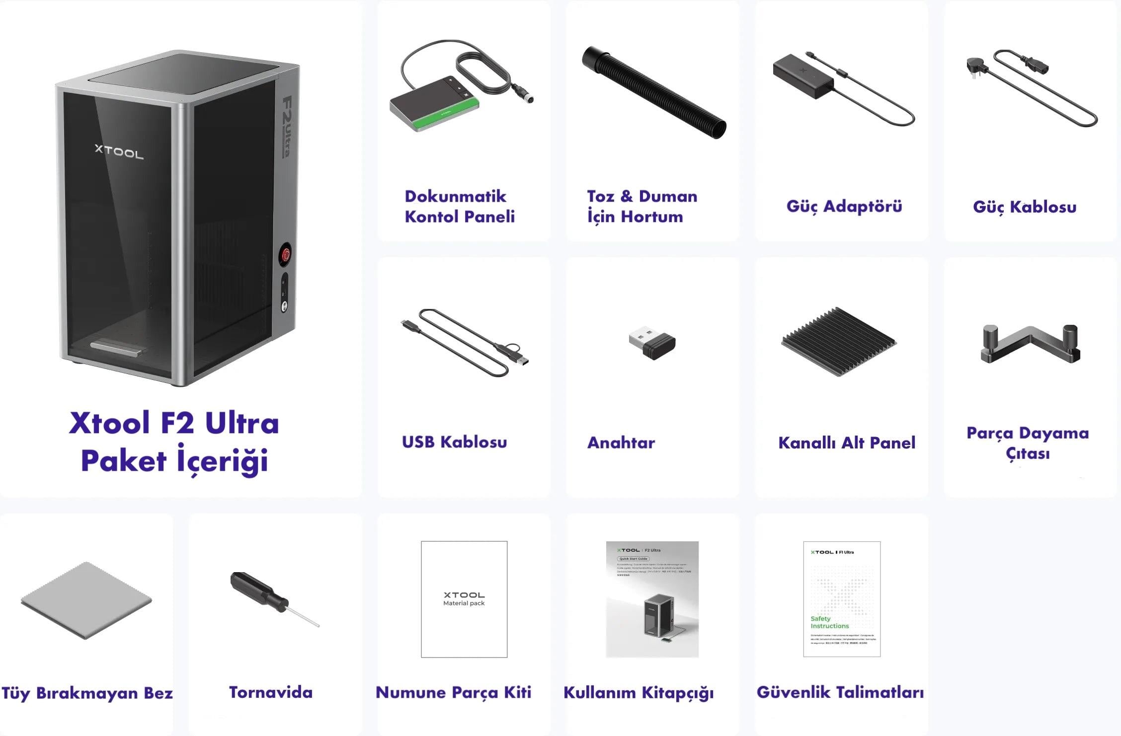 xTool F2 ULTRA LAZER MAKİNASIxToolxTool F2 ULTRA LAZER MAKİNASI | Kesim ve Gravürde Yüksek Performans 