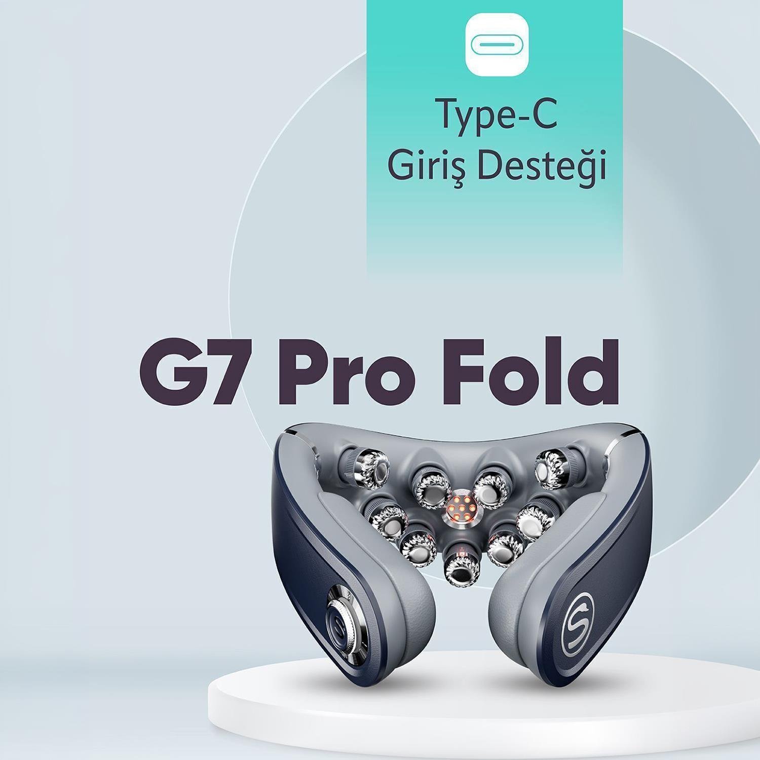 SKG G7 Pro Fold TENS-EMS Akıllı Boyun Masaj Aleti/Robotu, Mobil APP, Isı Terapisi-Termoterapi