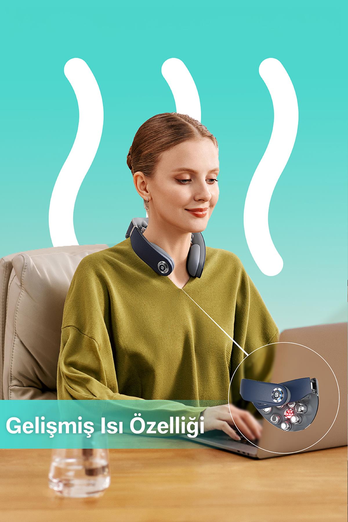 SKG G7 Pro Fold TENS-EMS Akıllı Boyun Masaj Aleti/Robotu, Mobil APP, Isı Terapisi-Termoterapi