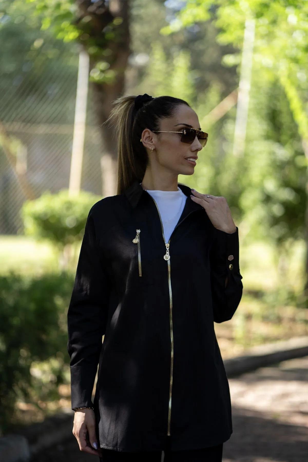 Missemramiss Fermuarlı Cotton Gömlek