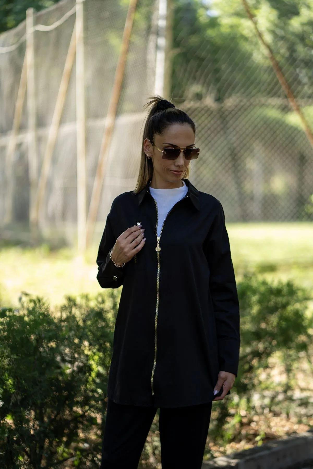 Missemramiss Fermuarlı Cotton Gömlek