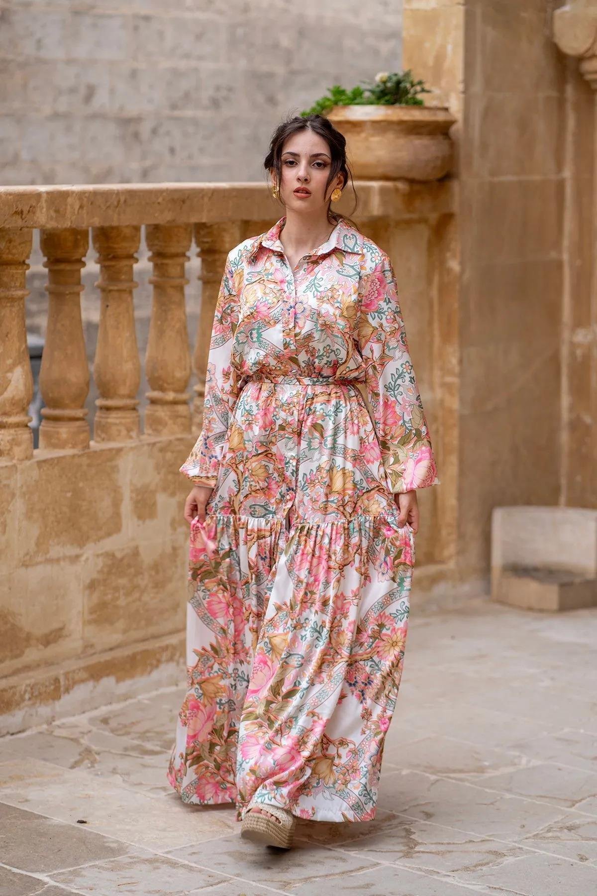 Missemramiss Kemerli Modello Elbise Ekru/vintage