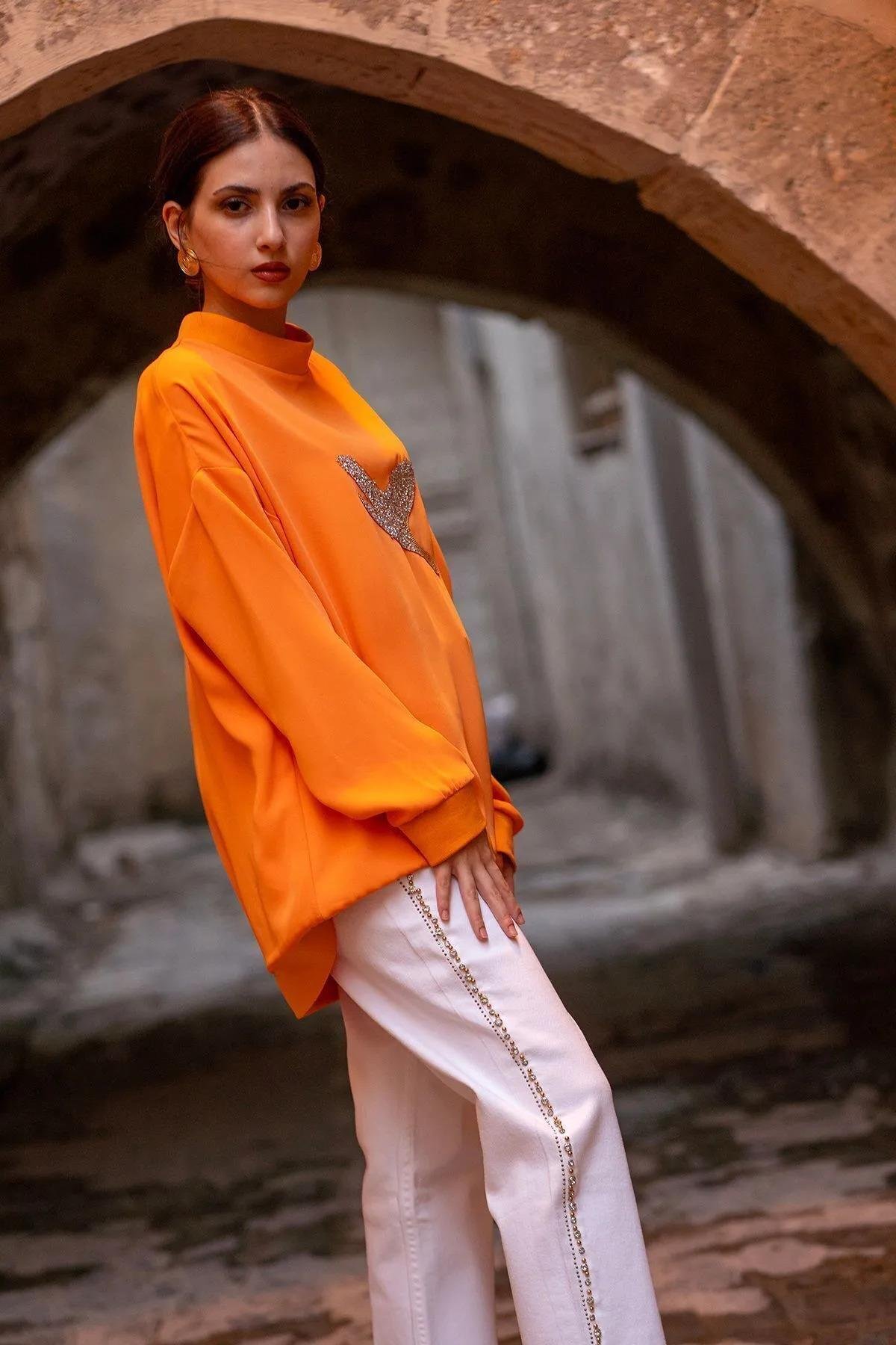 Missemramiss Taşlı Mom Jean Pantolon