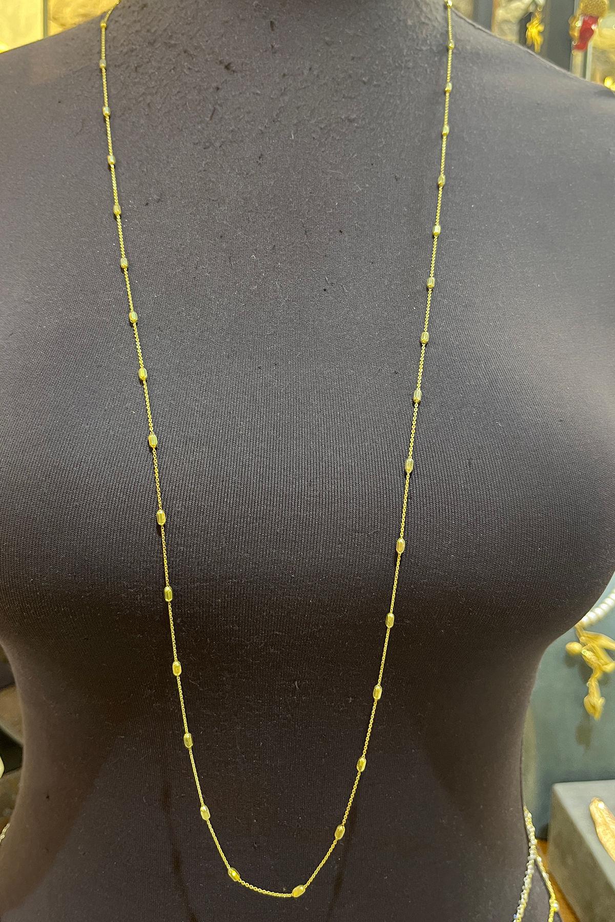 90 Cm Gold Rengi Gümüş Zincir By-7933