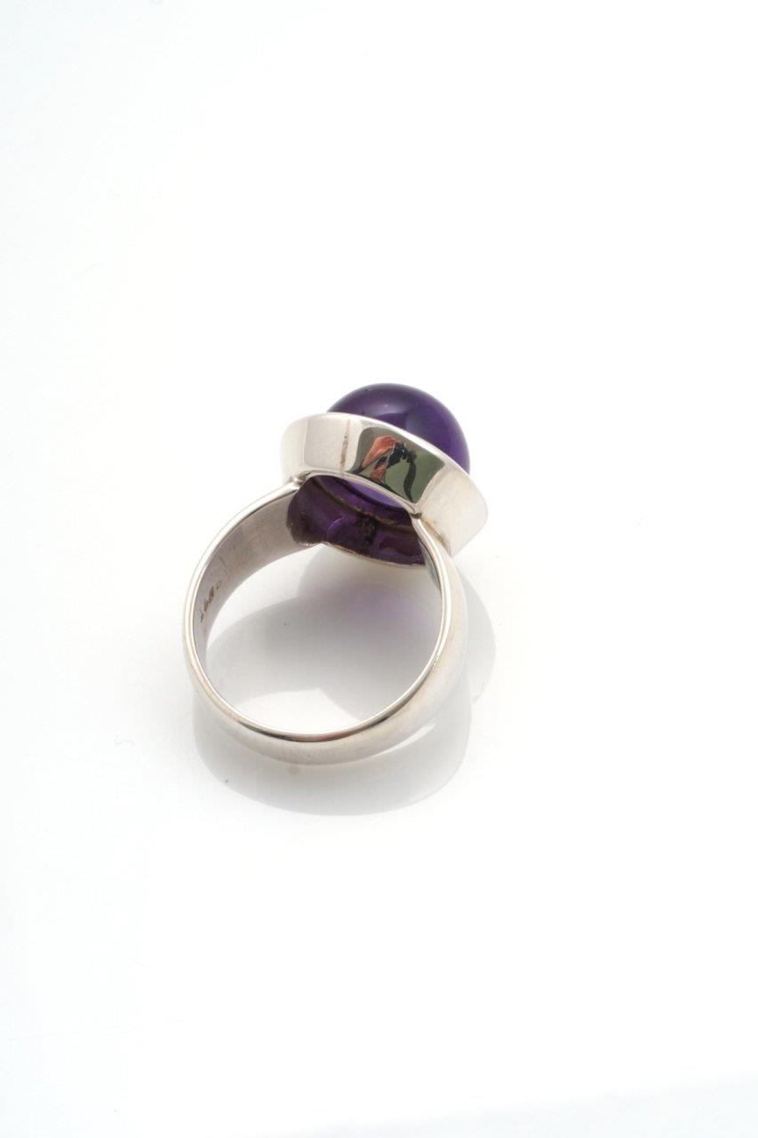 Ametist Doğaltaş Gümüş Yüzük By-5110
