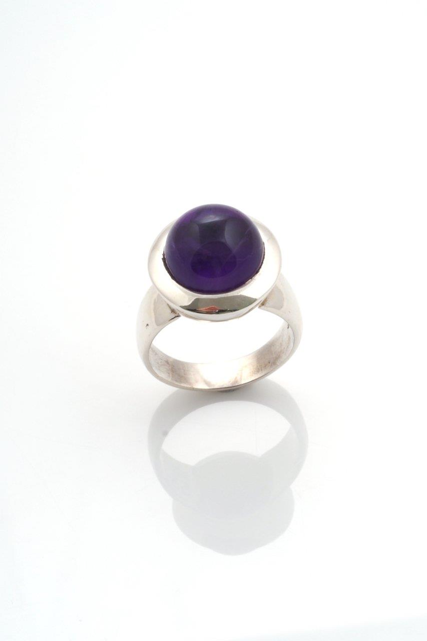 Ametist Doğaltaş Gümüş Yüzük By-5110
