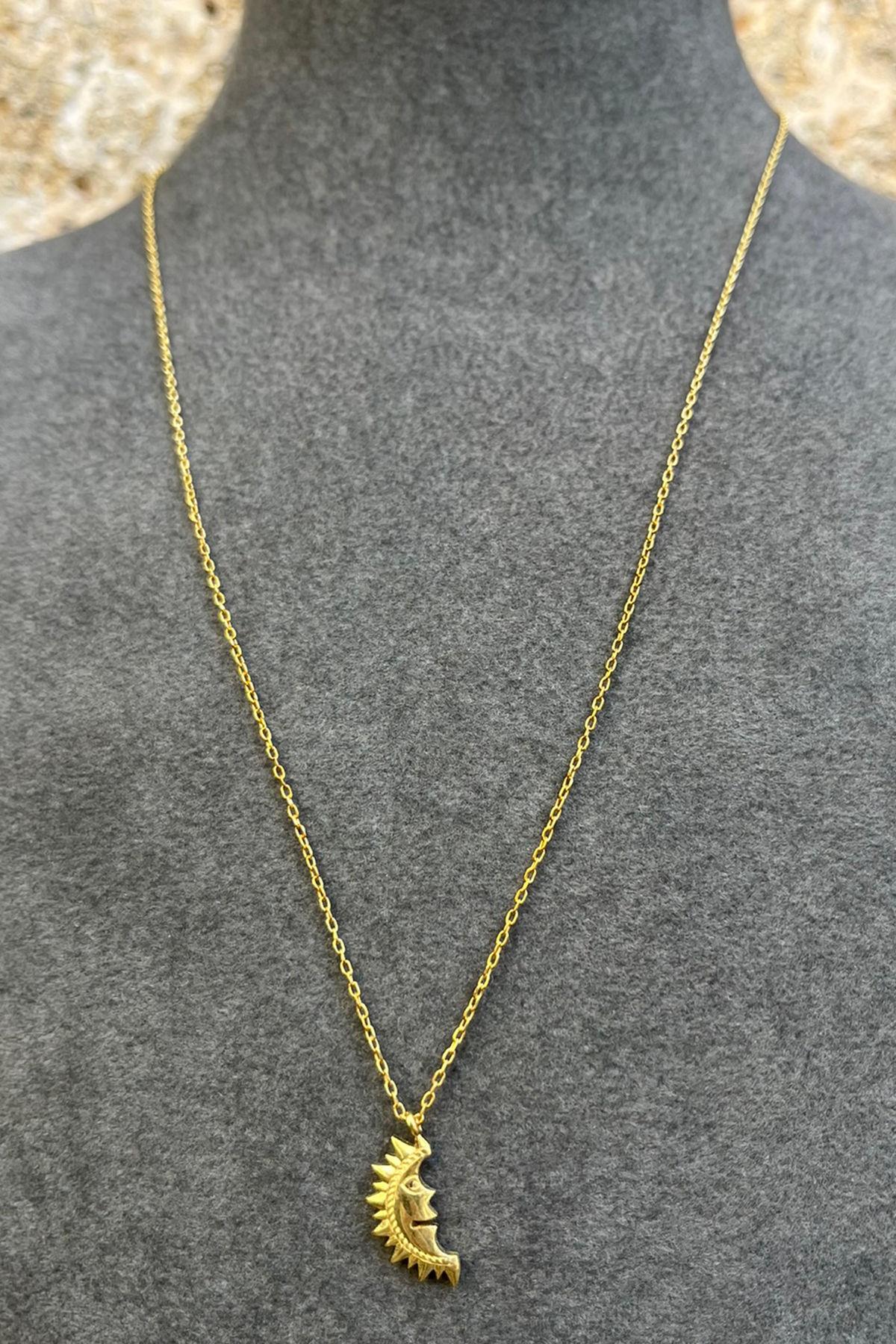 Ay Model Gümüş Kolye By-8032