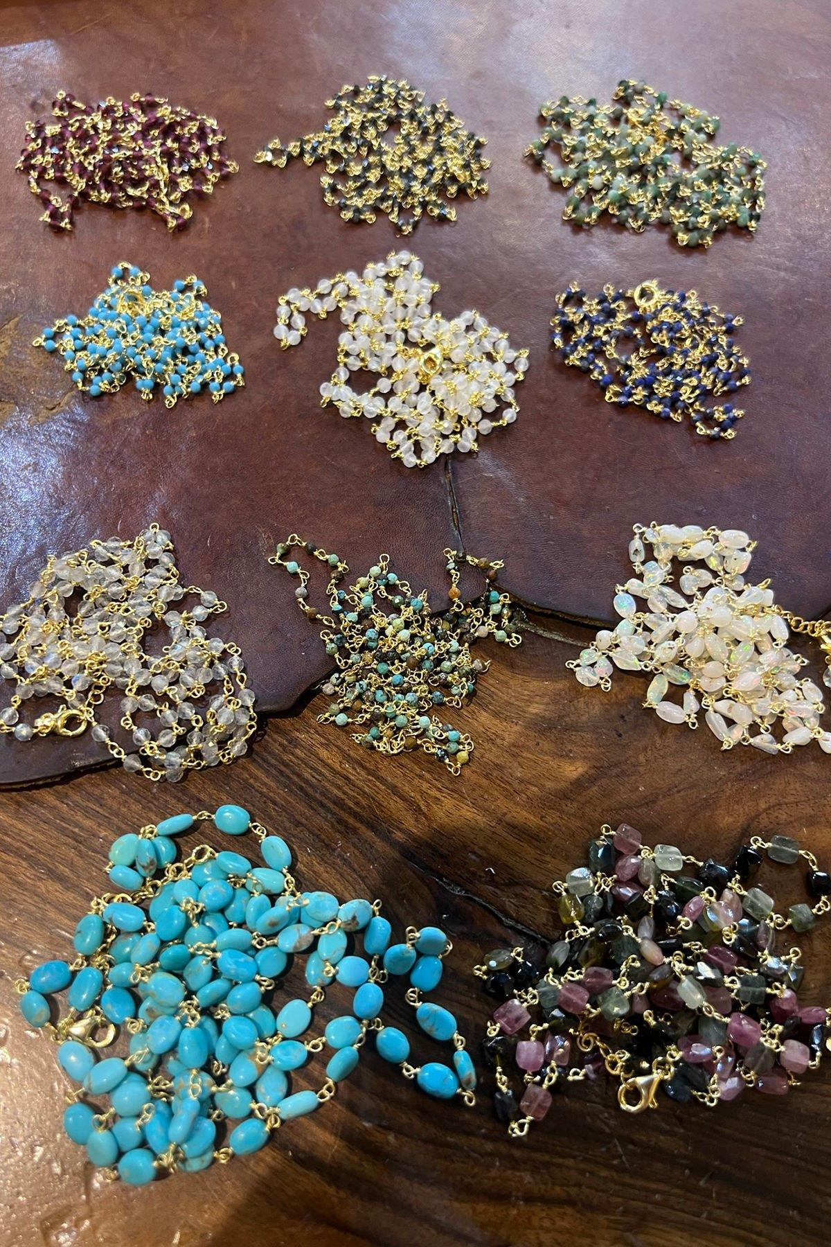 Ay Taşlı Gümüş Kolye By-7082