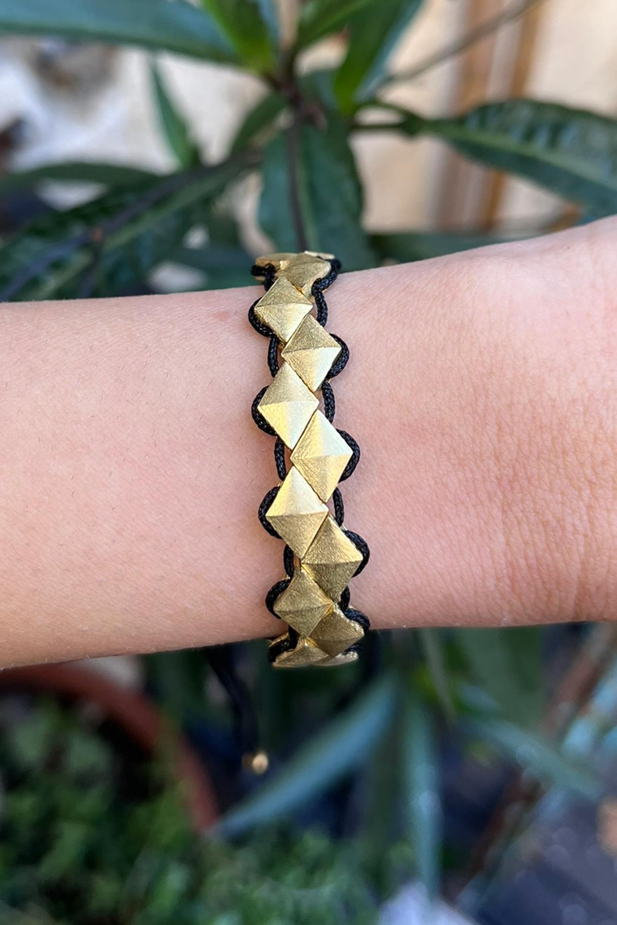 Baklava Desenli Bronz Bileklik By-8898