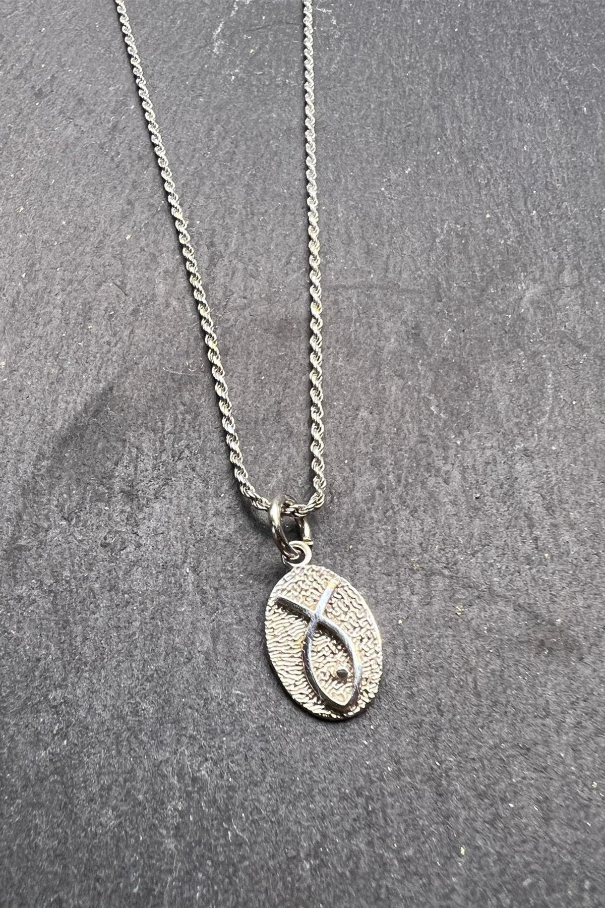 Balık Desenli Gümüş Kolye By-5929