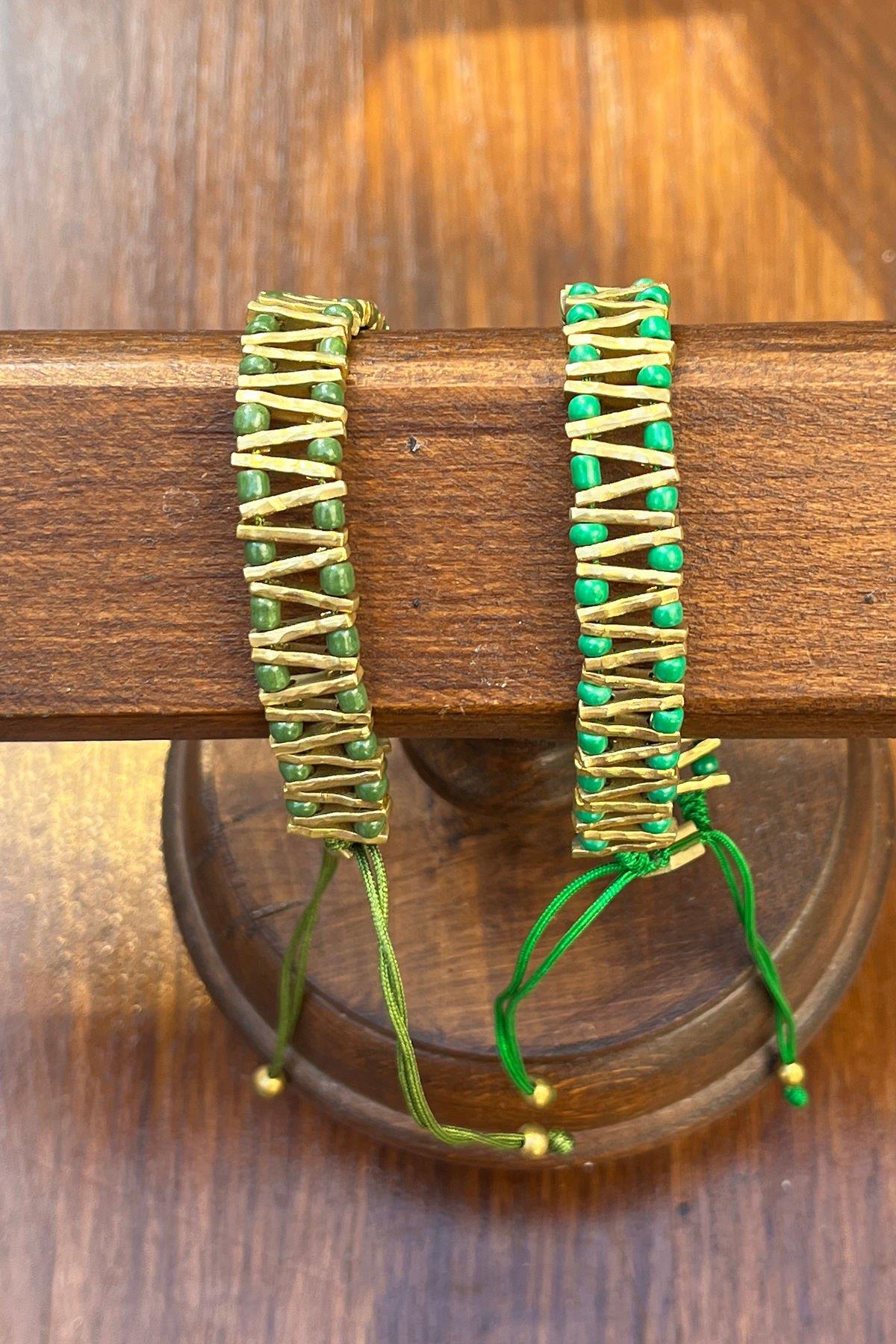 Boncuklu Bronz Bileklik By-8078