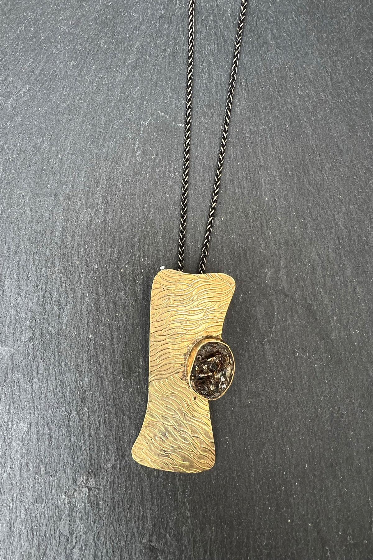 Büyük Taşlı Gümüş Kolye By-6380