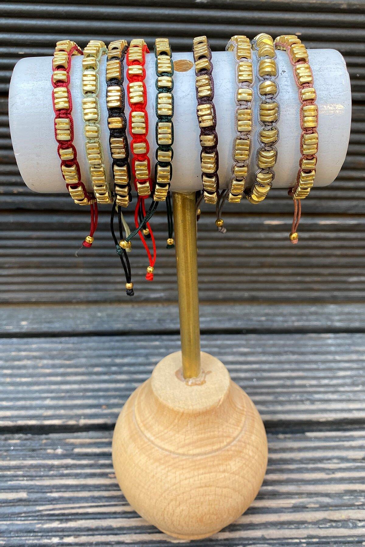 Çizgili Küp Model Bileklik By-5599