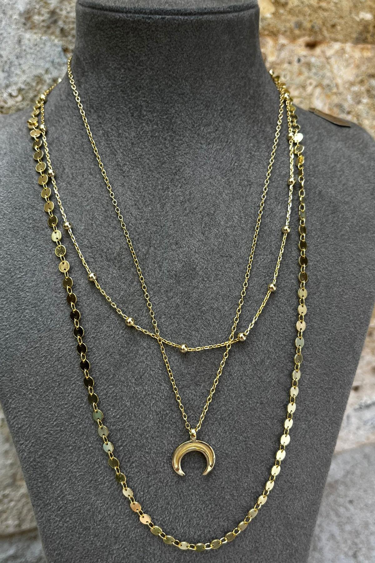 Çoklu Gümüş Kolye By-8634