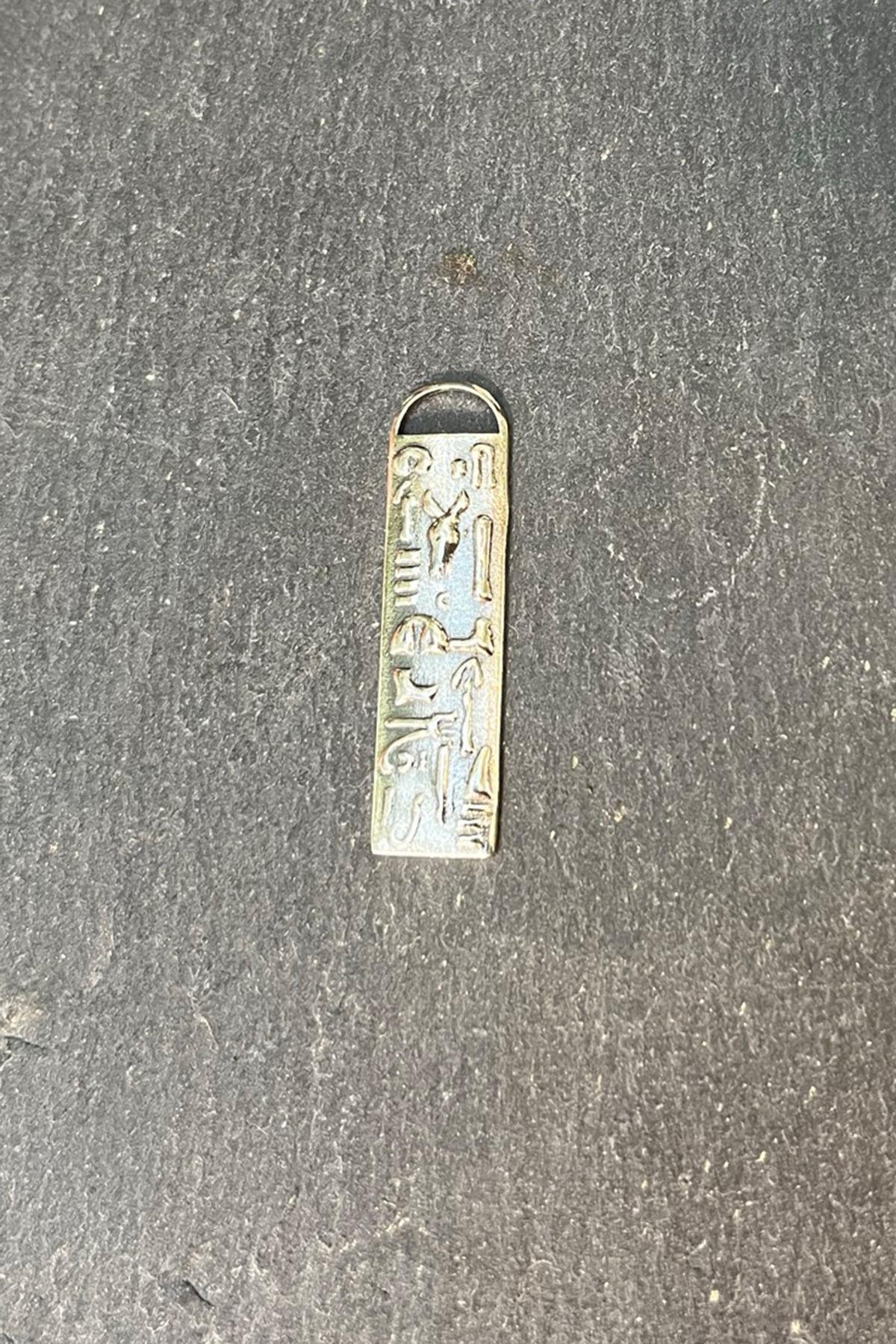 Desenli Gümüş Erkek Kolye Ucu By-7632