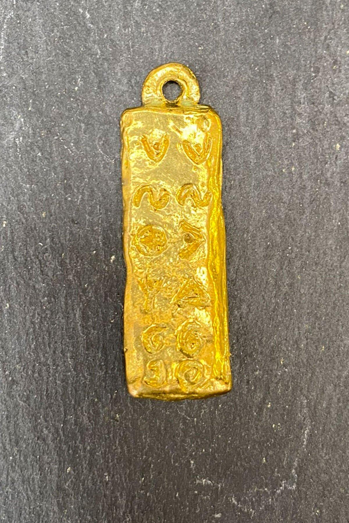 Desenli Şerit Bronz Kolye Ucu By-6192