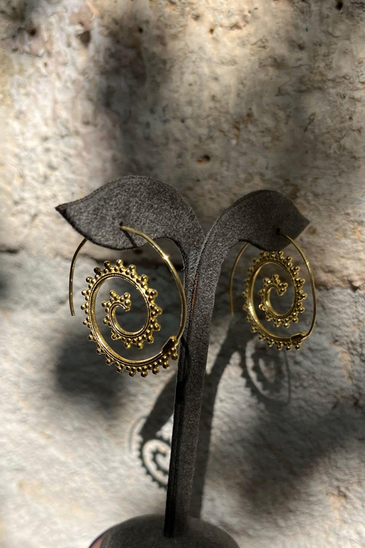Detaylı Tasarım Gümüş Halka Küpe By-7617