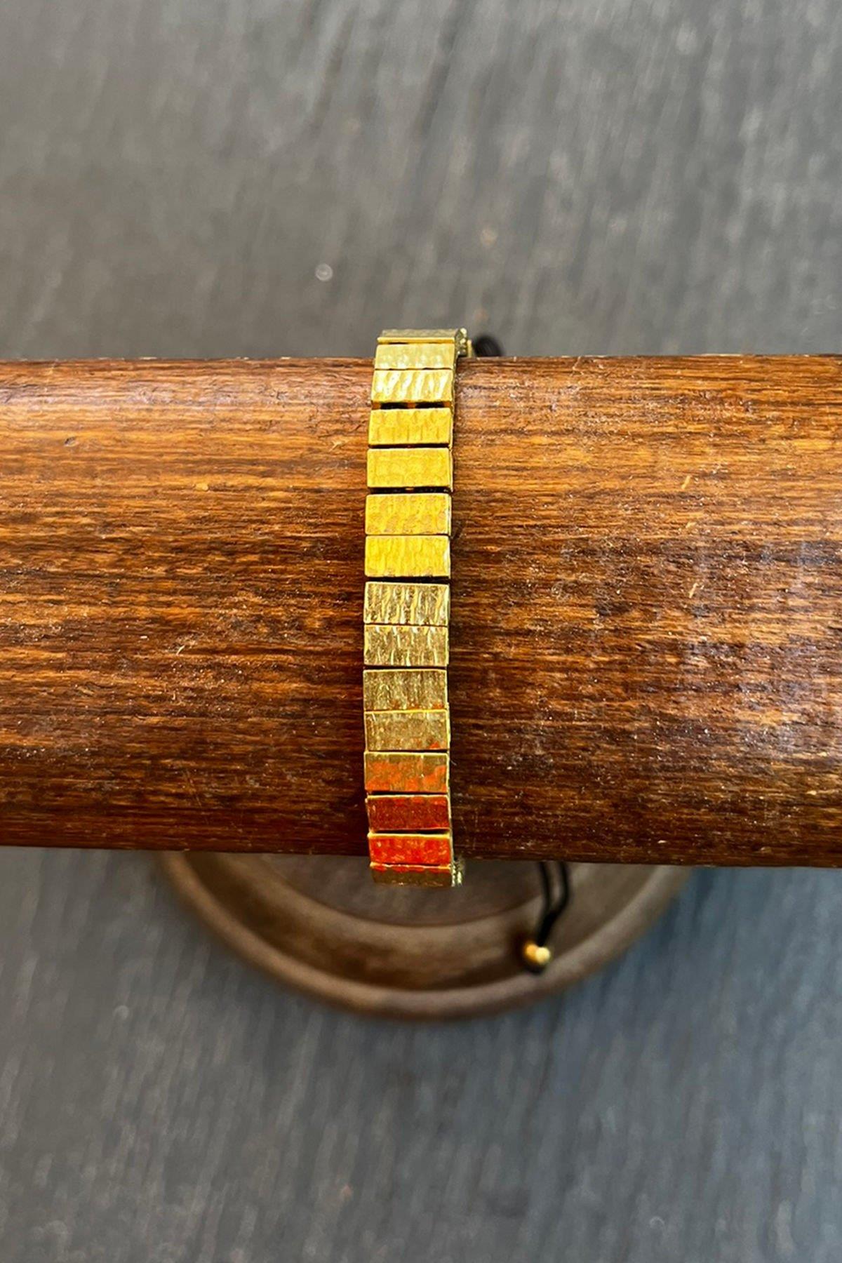Dikdörtgen Model Bronz Bileklik By-8579