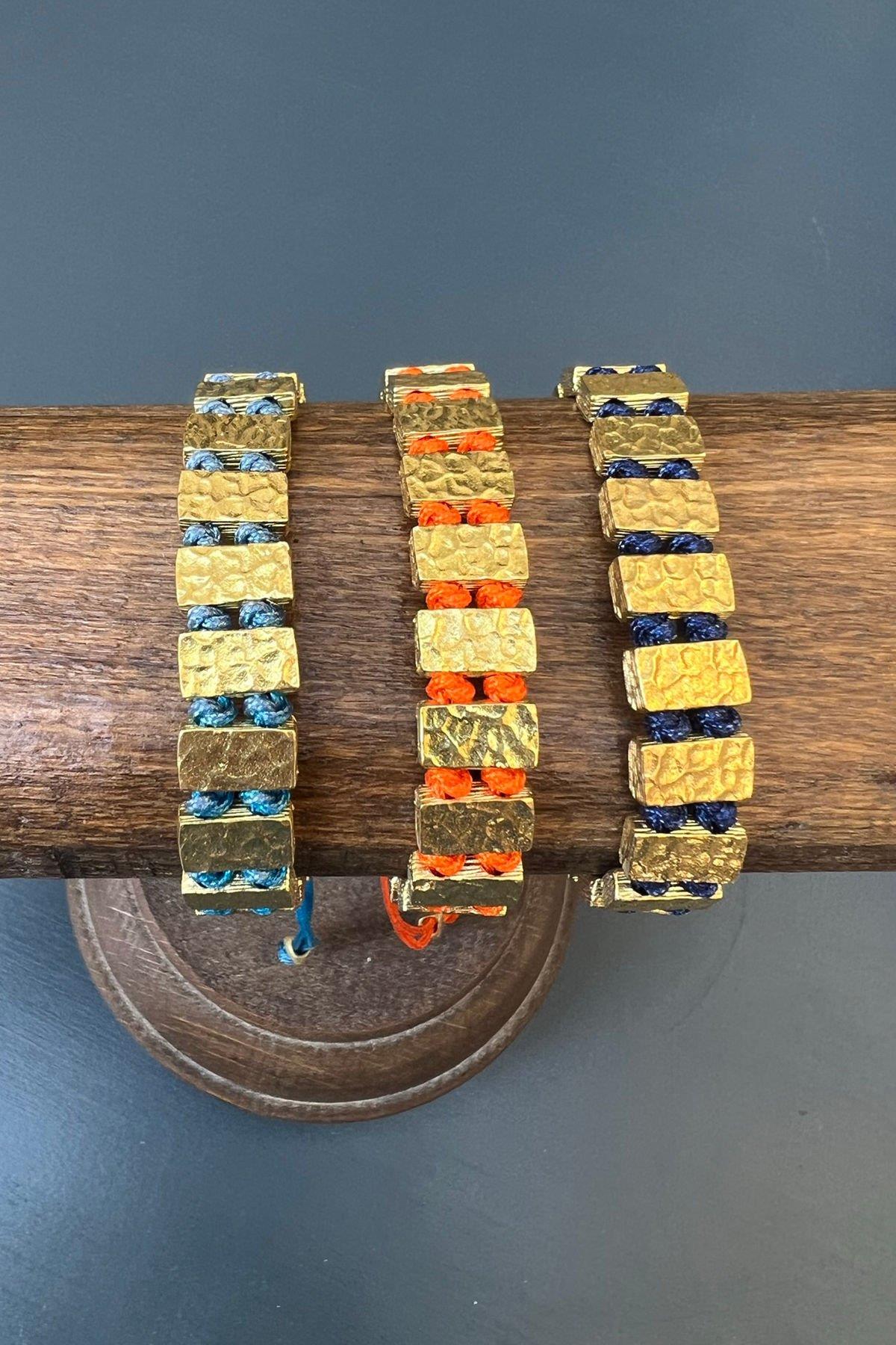 Dikdörtgen Pul Model Bronz Bileklik By-6858