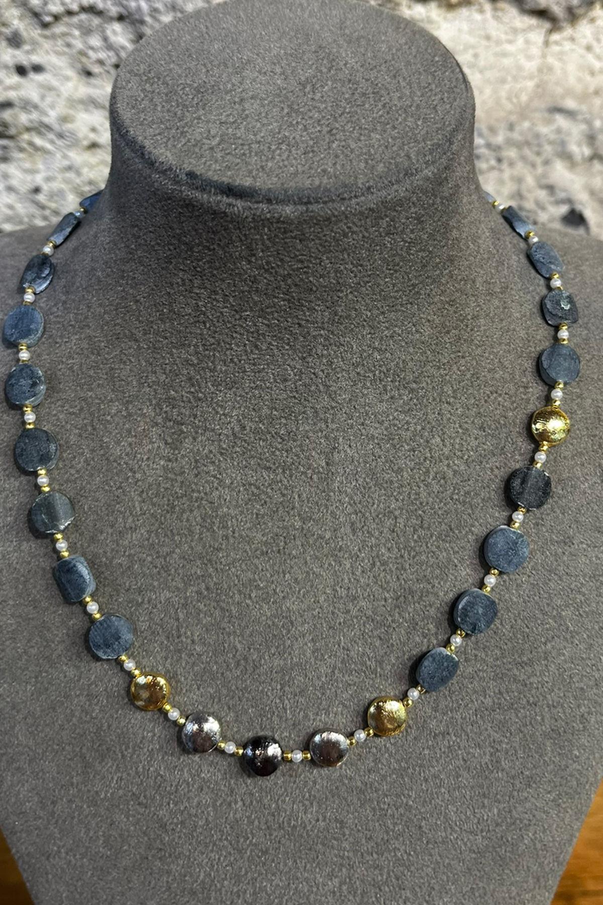 Druzy Quartz Taşlı Gümüş Kolye By-8700