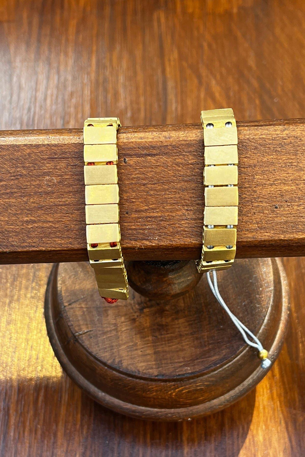 Düz Dikdörtgen Model Bronz Bileklik By-8090