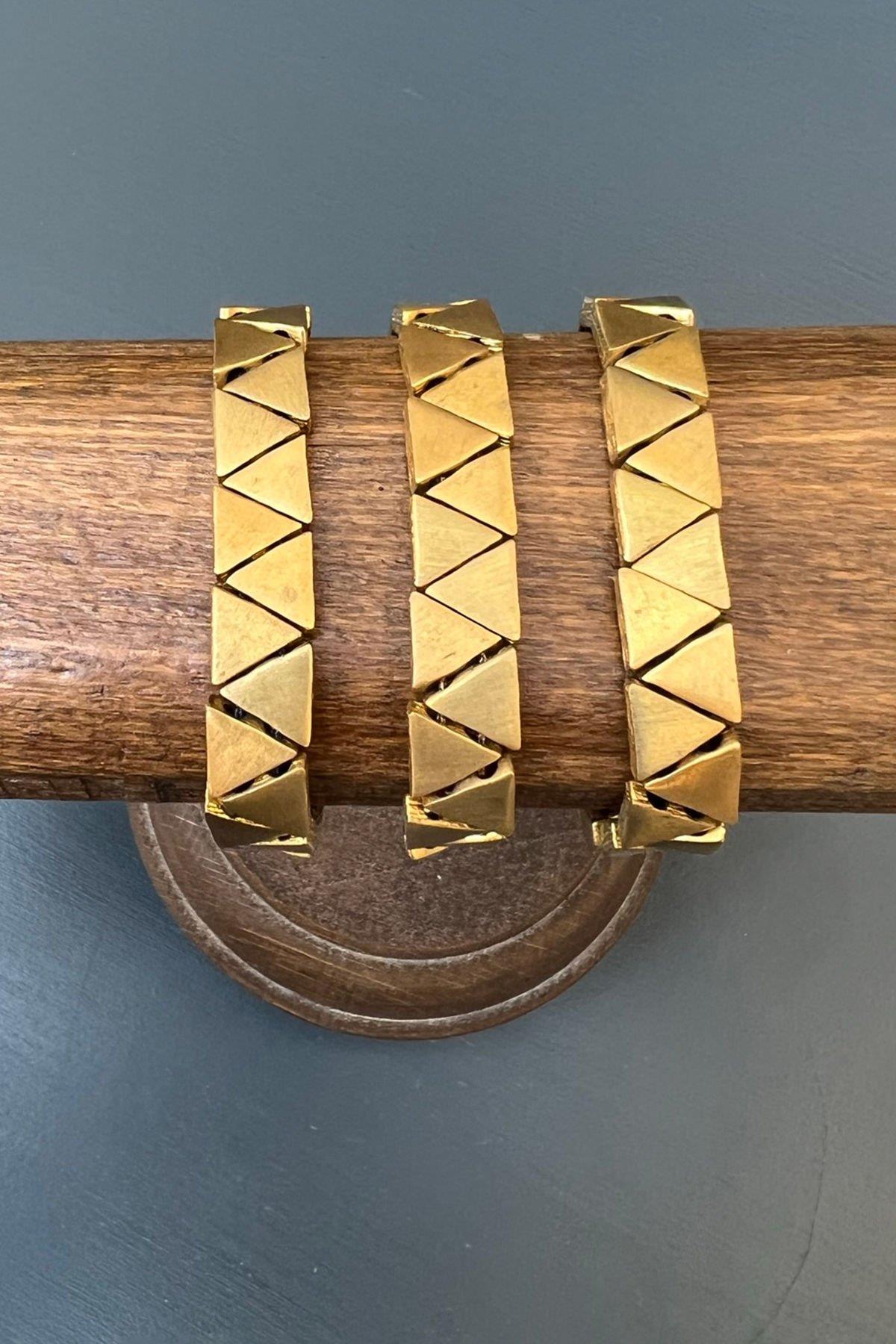 Düz Üçgen Model Bronz Bileklik By-6882