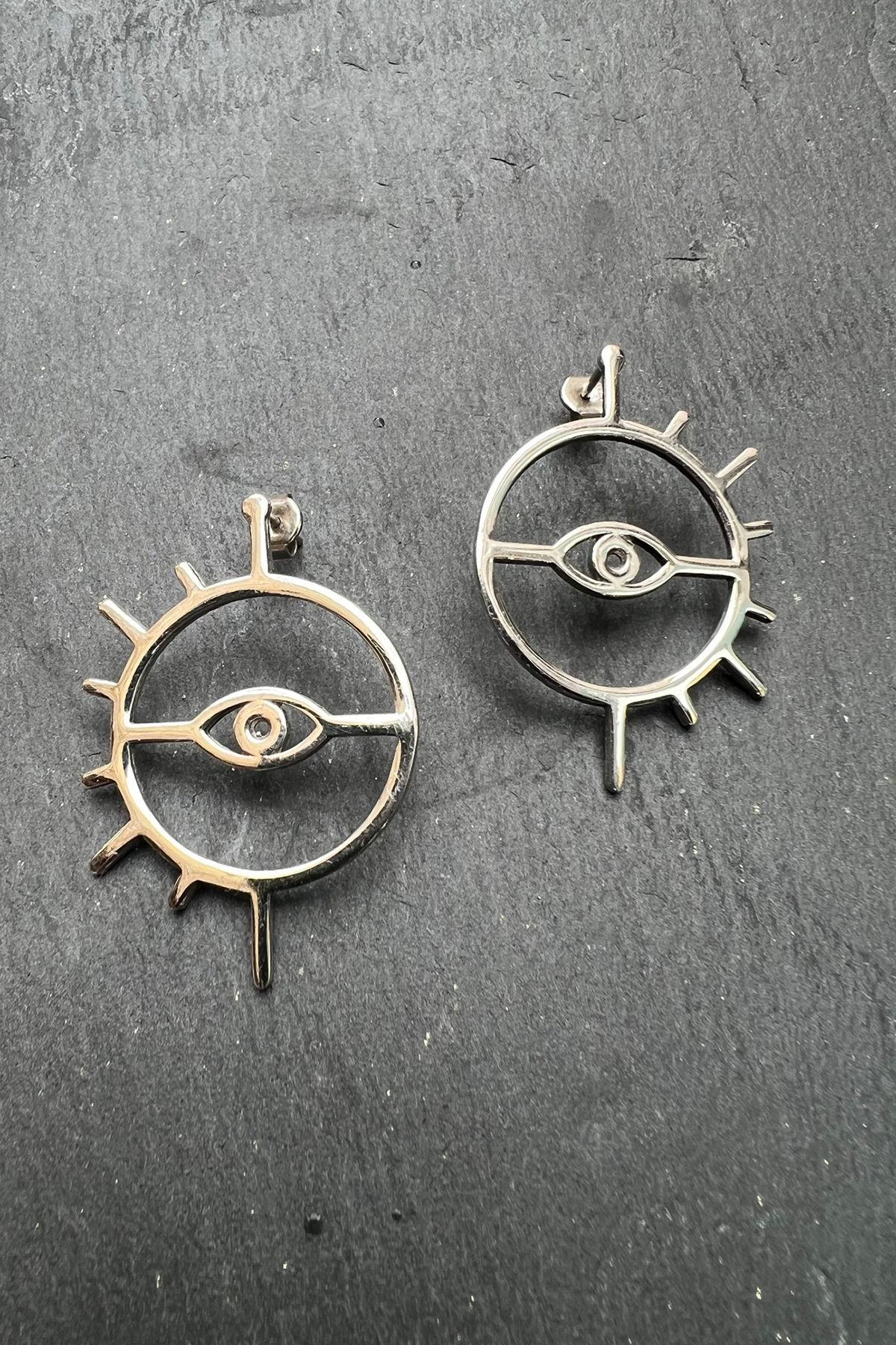 El İşi Gümüş Küpe By-5847