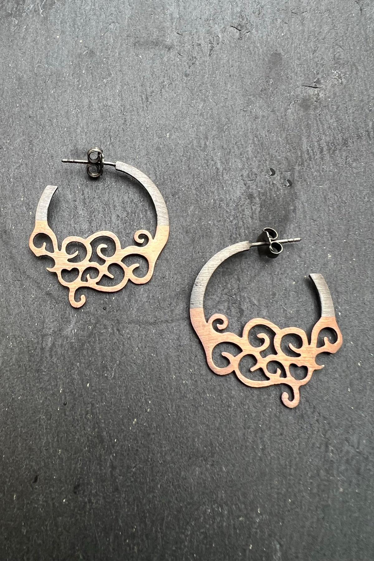 El İşi Gümüş Küpe By-5850