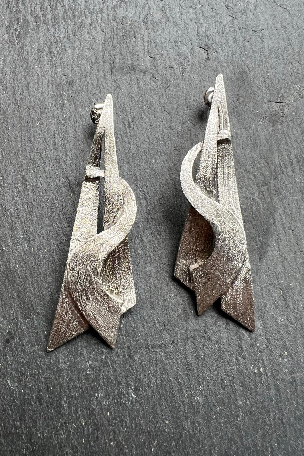 El İşi Gümüş Küpe By-5857