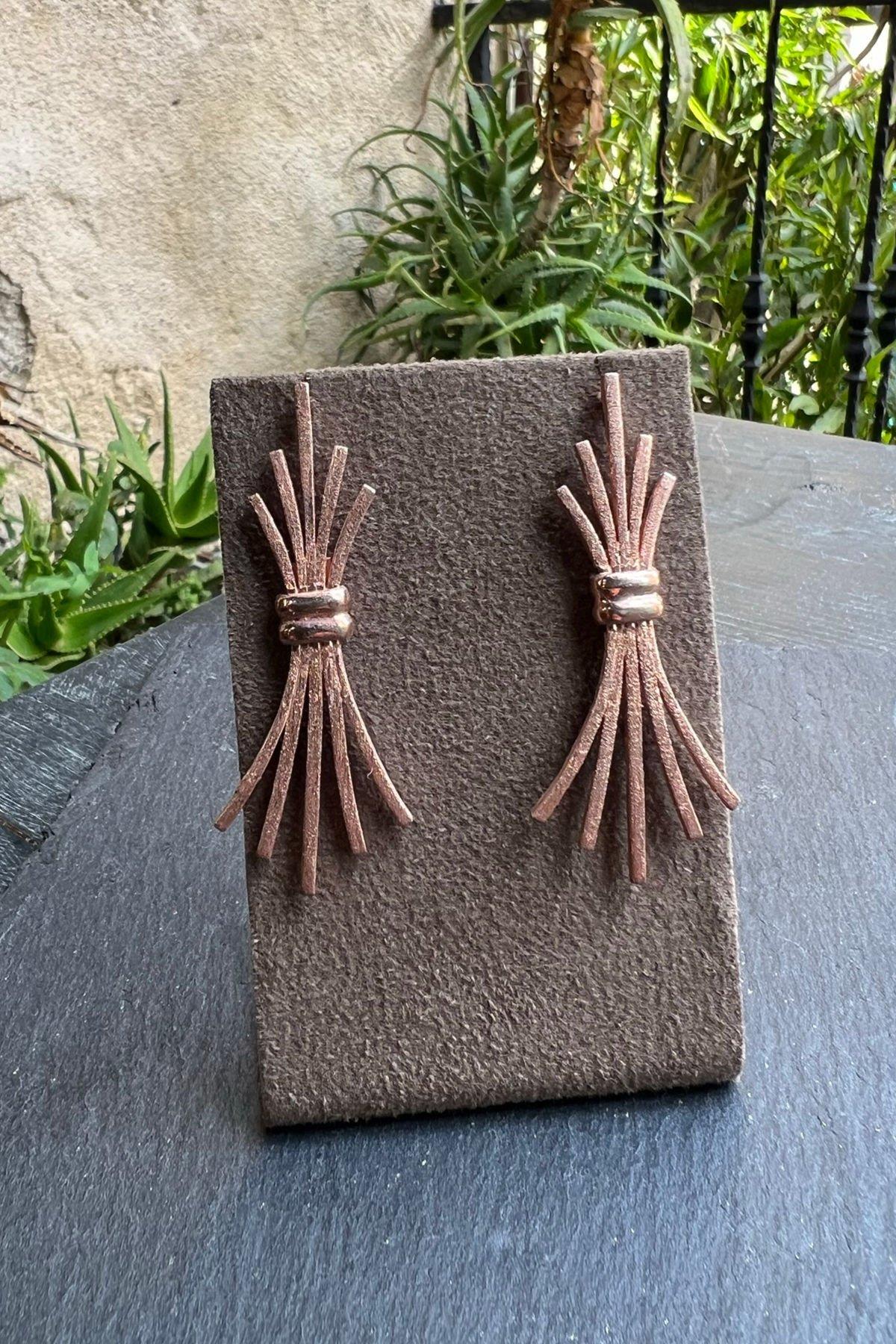 El İşi Gümüş Küpe By-5862