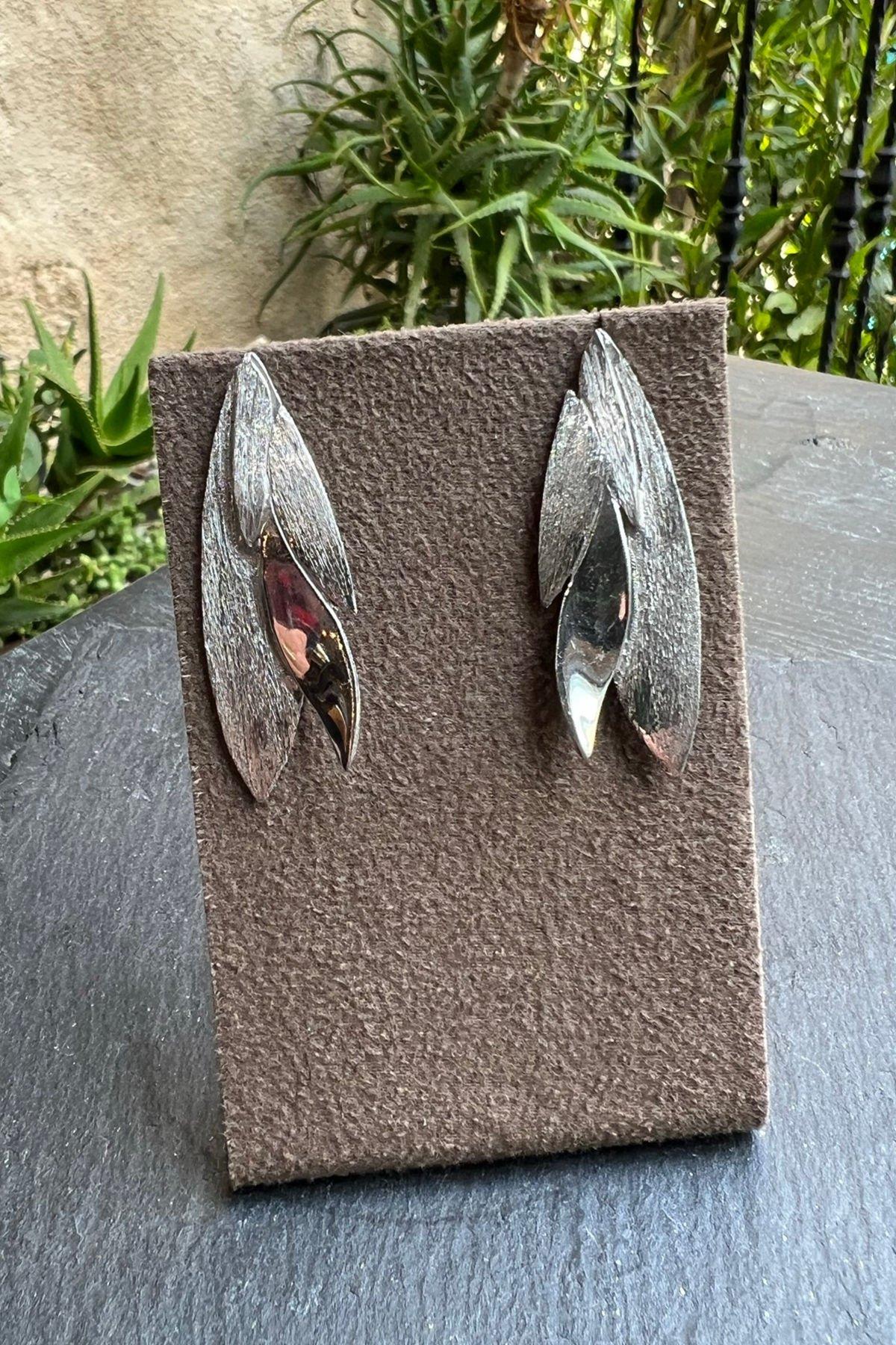 El İşi Gümüş Küpe By-5866