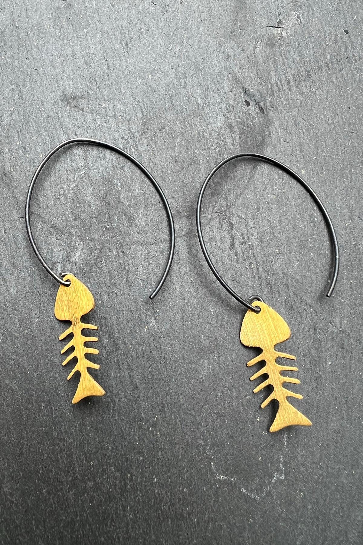 El İşi Kılçık Detaylı Gümüş Küpe By-5855