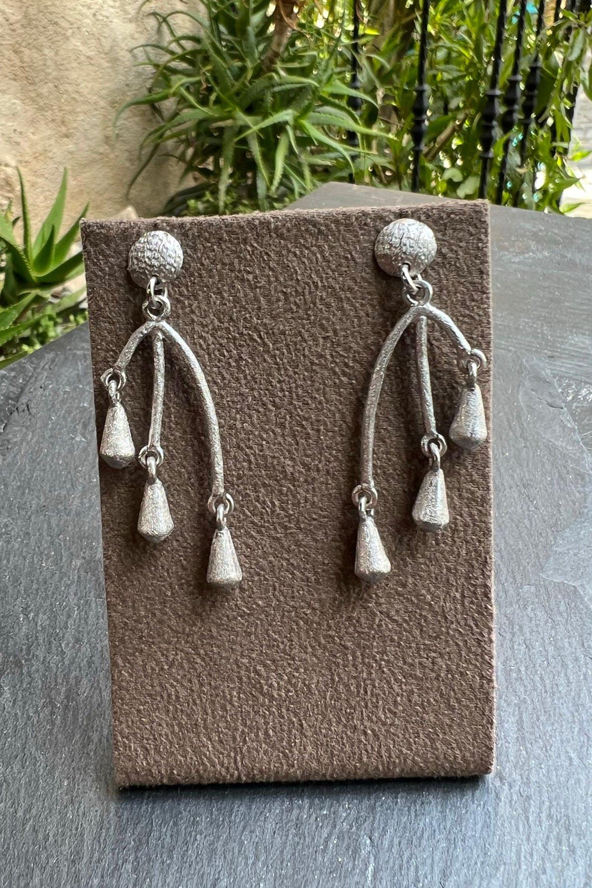 El İşi Sallantılı Gümüş Küpe By-5861