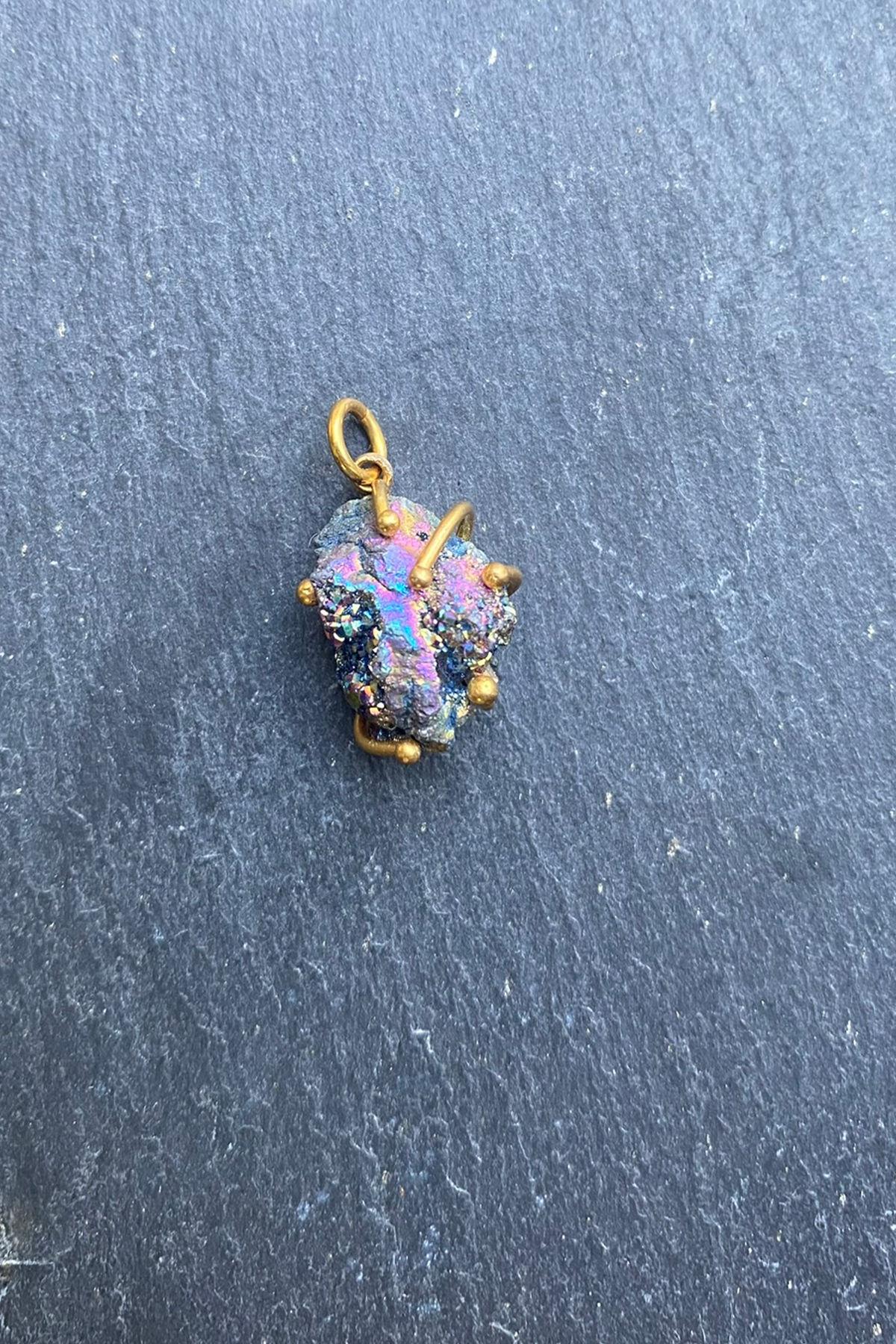 El İşi Taşlı Gümüş Kolye Ucu By-5889