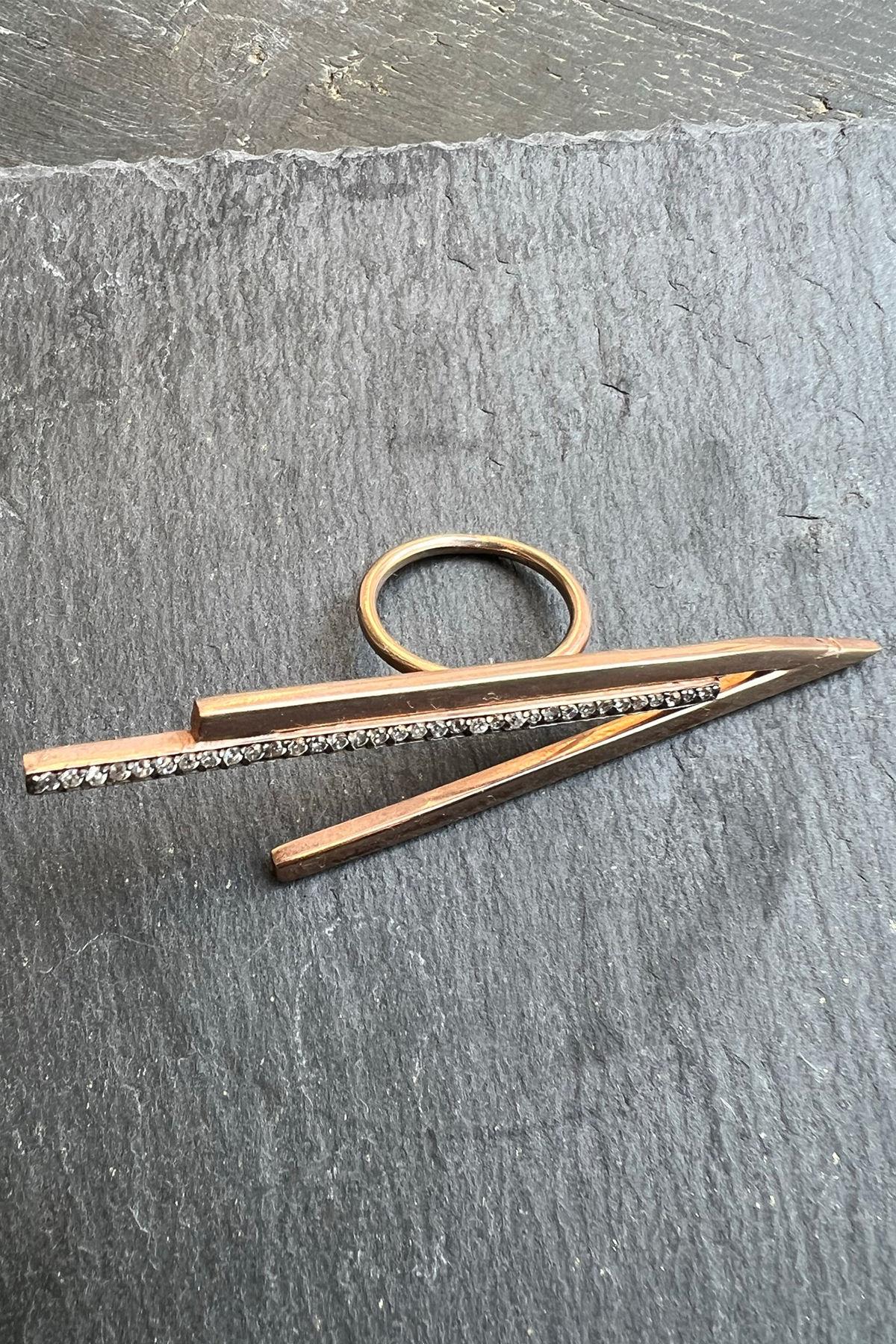 El İşi Taşlı Gümüş Yüzük By-5875