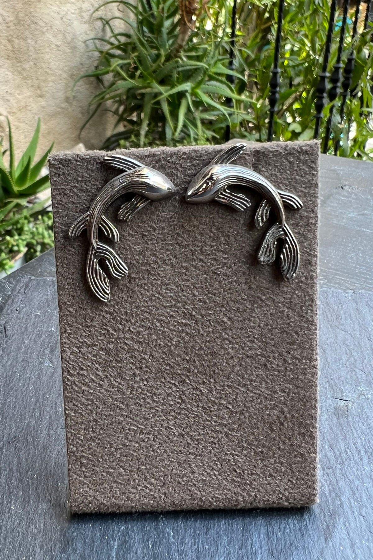 El İşi Yunus Detaylı Gümüş Küpe By-5870