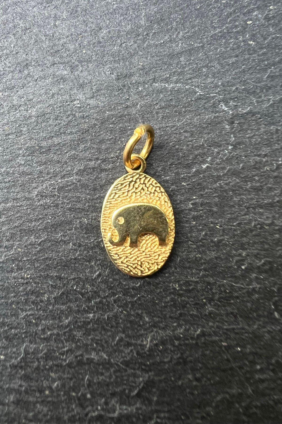 Fil Desenli Gümüş Kolye Ucu By-6168